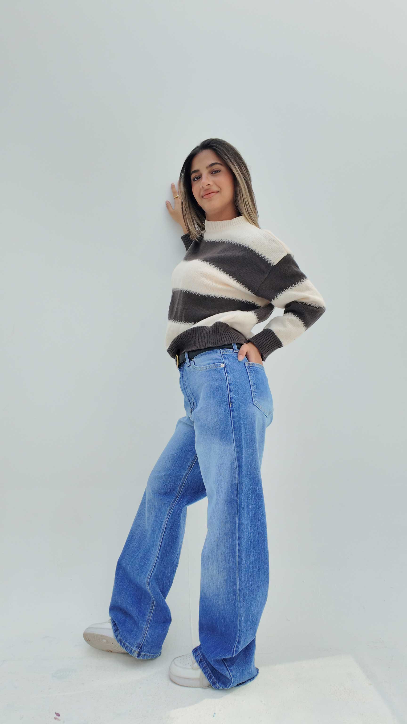 Ultra Comfort Wide-Leg – High-Waist Vibrant Blue Jeans Wide Leg CIZARO - Cizaro Jeans