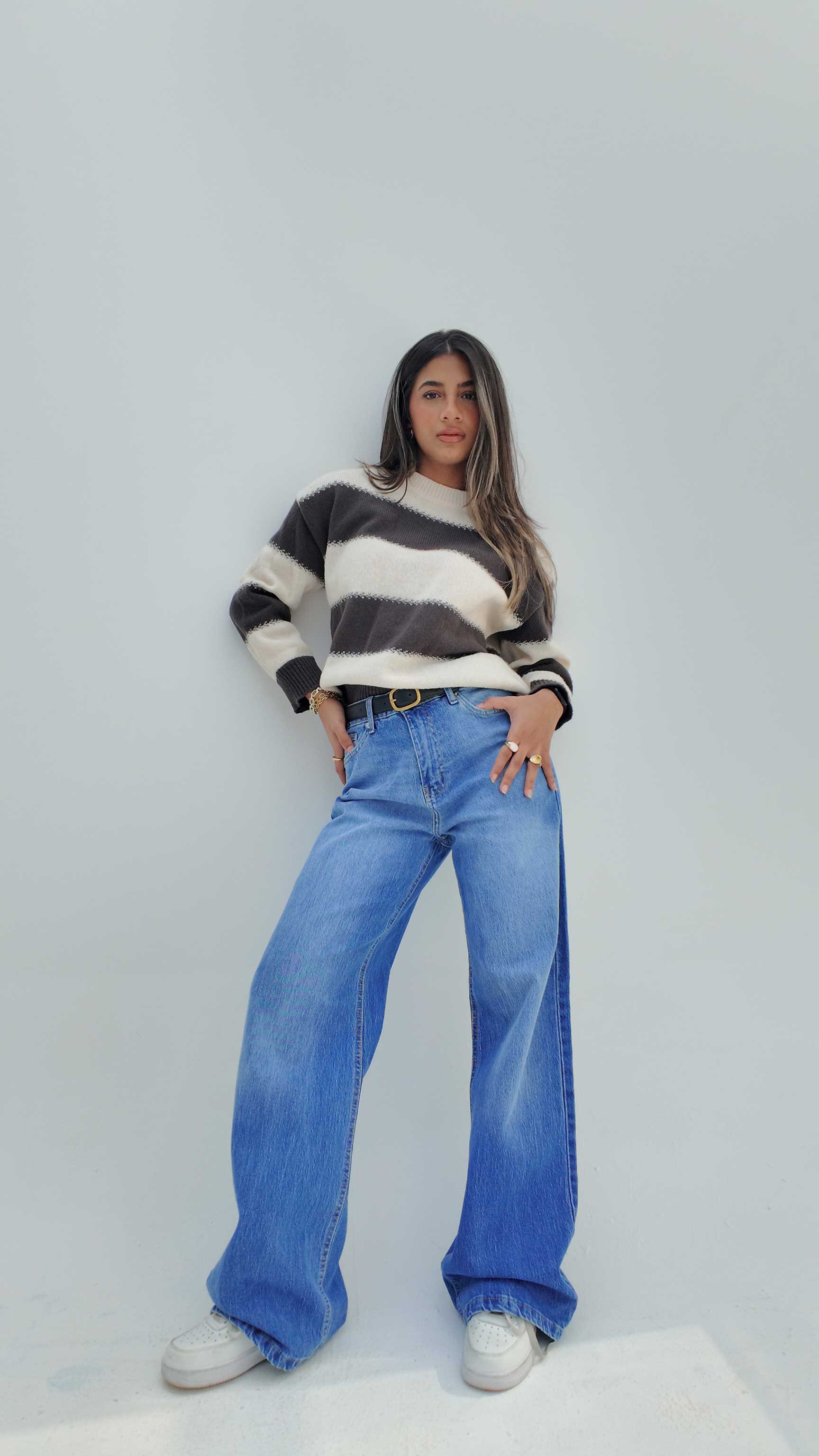 Ultra Comfort Wide-Leg – High-Waist Vibrant Blue Jeans Wide Leg CIZARO - Cizaro Jeans