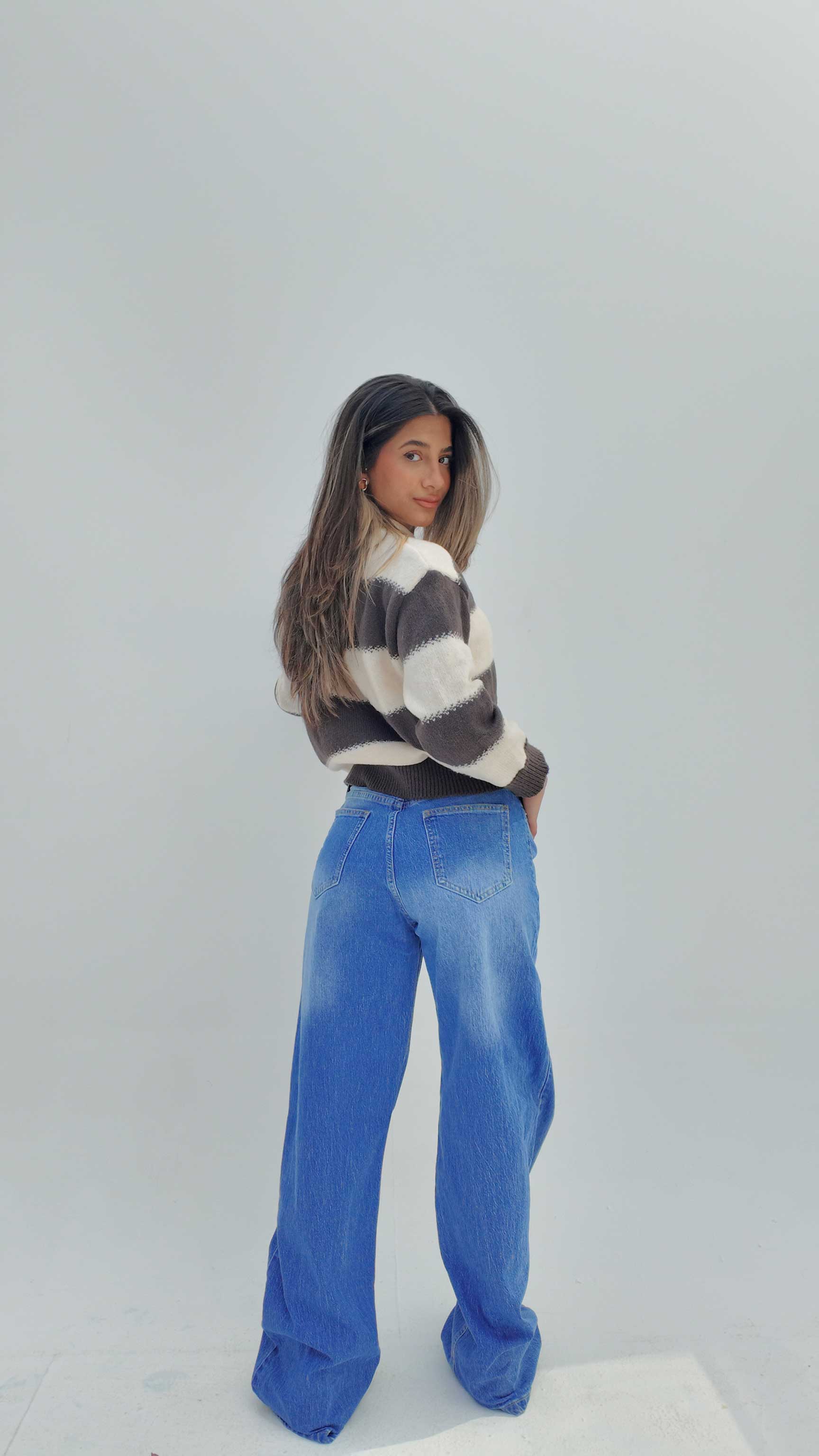 Ultra Comfort Wide-Leg – High-Waist Vibrant Blue Jeans Wide Leg CIZARO - Cizaro Jeans
