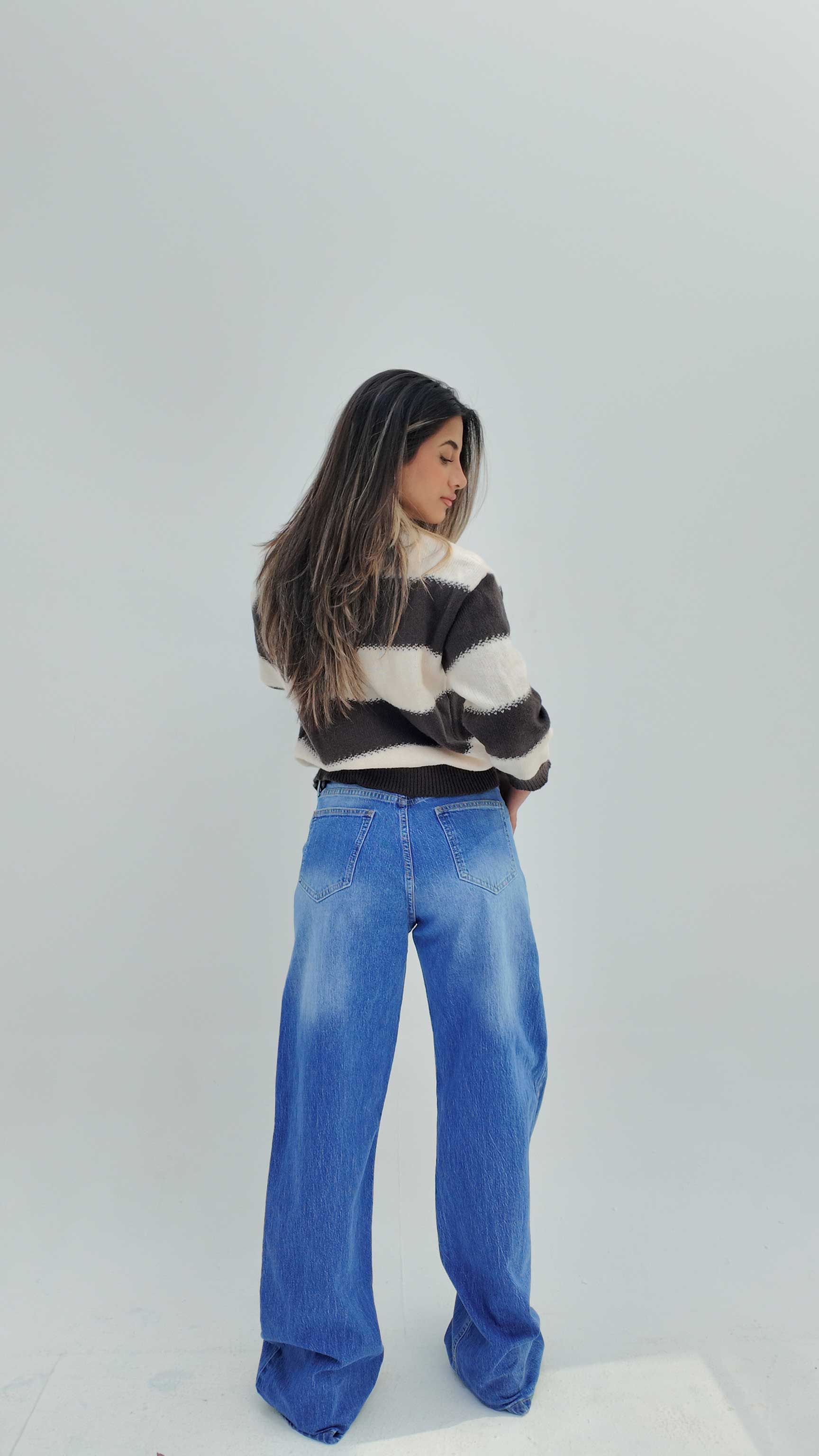Ultra Comfort Wide-Leg – High-Waist Vibrant Blue Jeans Wide Leg CIZARO - Cizaro Jeans