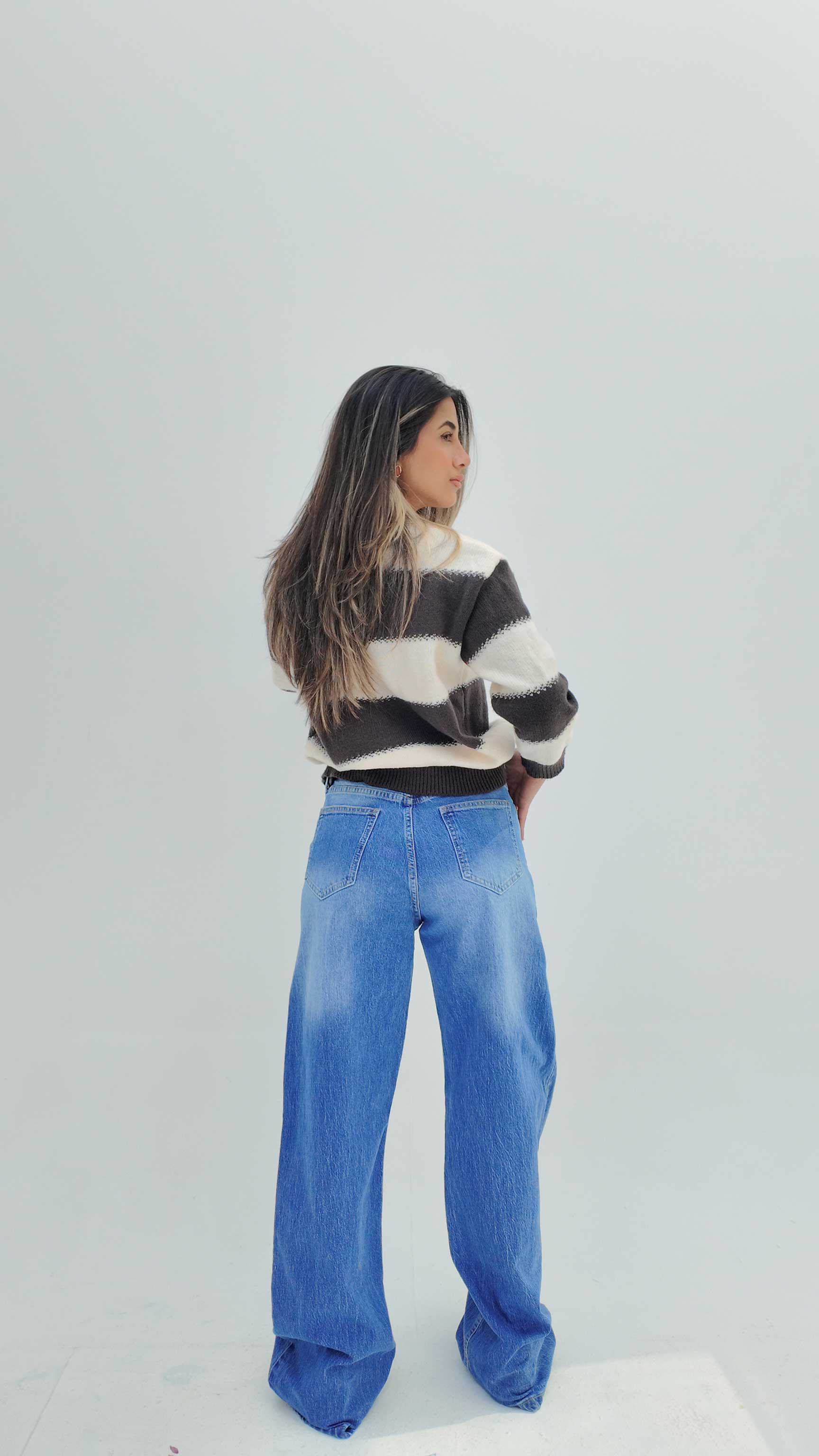 Ultra Comfort Wide-Leg – High-Waist Vibrant Blue Jeans Wide Leg CIZARO - Cizaro Jeans