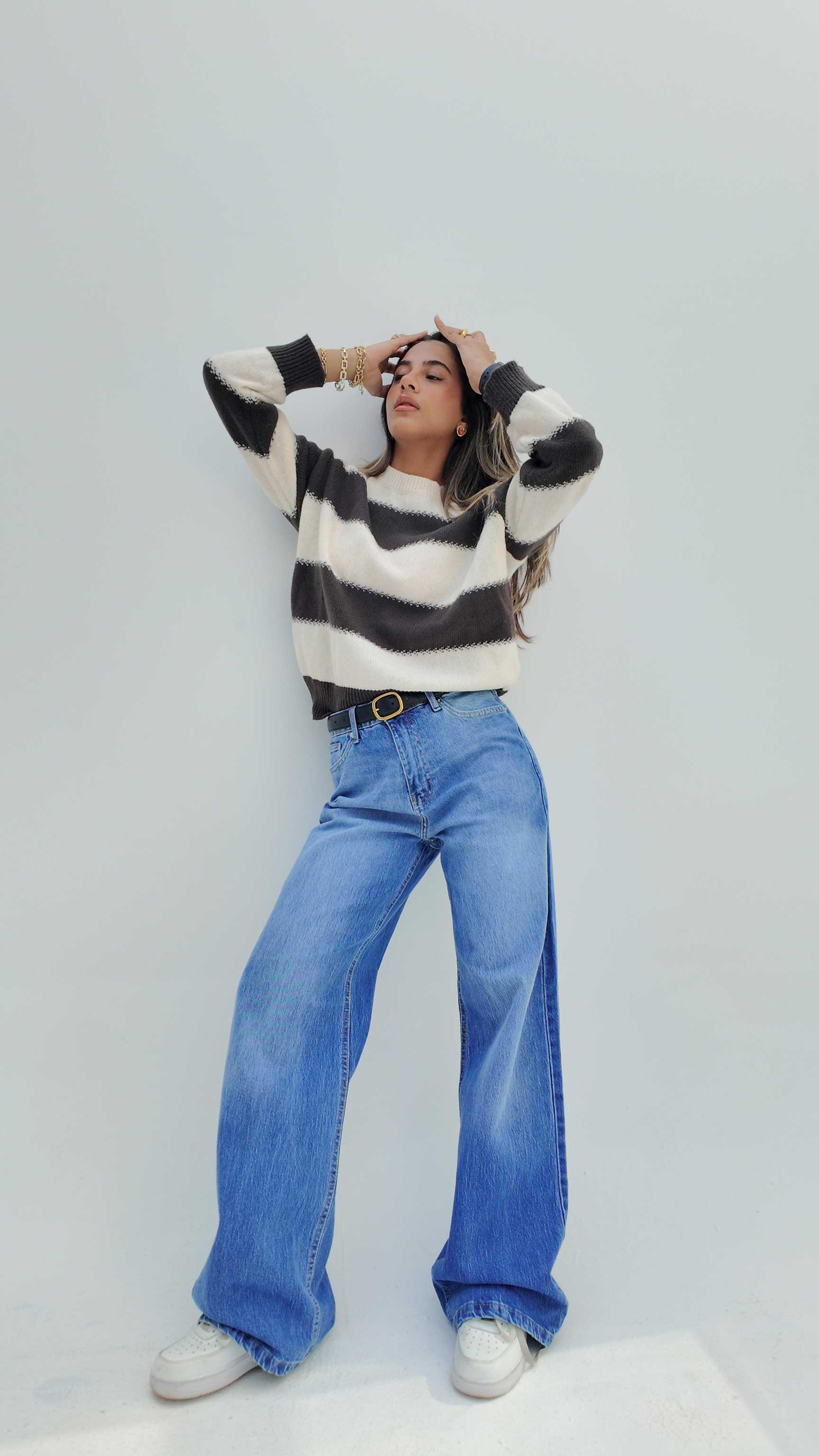 Ultra Comfort Wide-Leg – High-Waist Vibrant Blue Jeans Wide Leg CIZARO - Cizaro Jeans