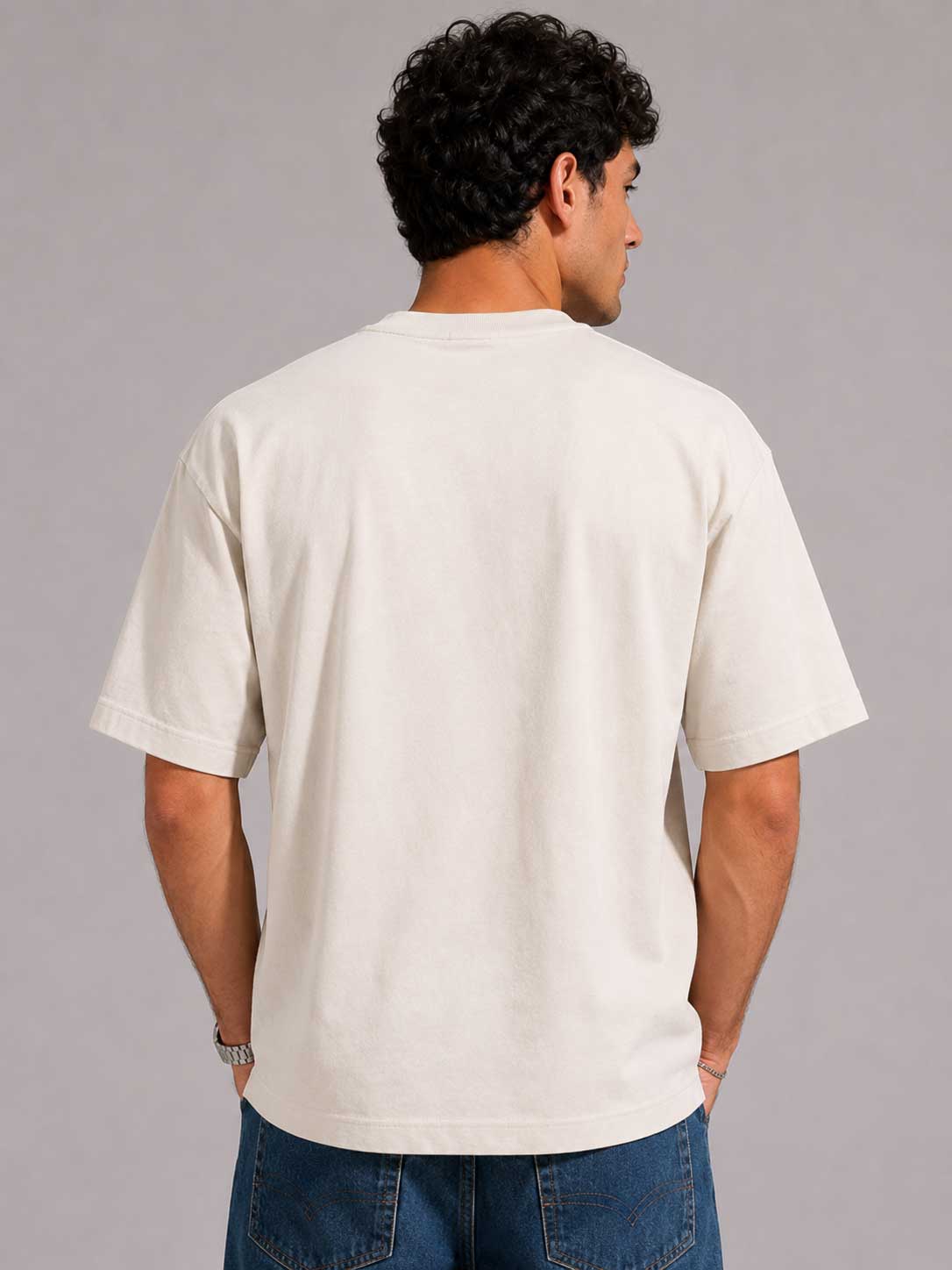 Oversized T-Shirt with Side Slits – Off White T-shirt CIZARO - Cizaro Jeans