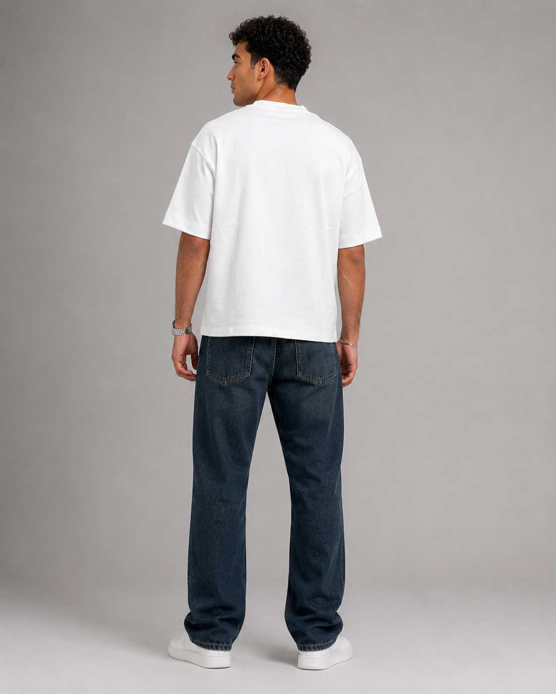 Relaxed Fit T-Shirt – White T-shirt CIZARO - Cizaro Jeans