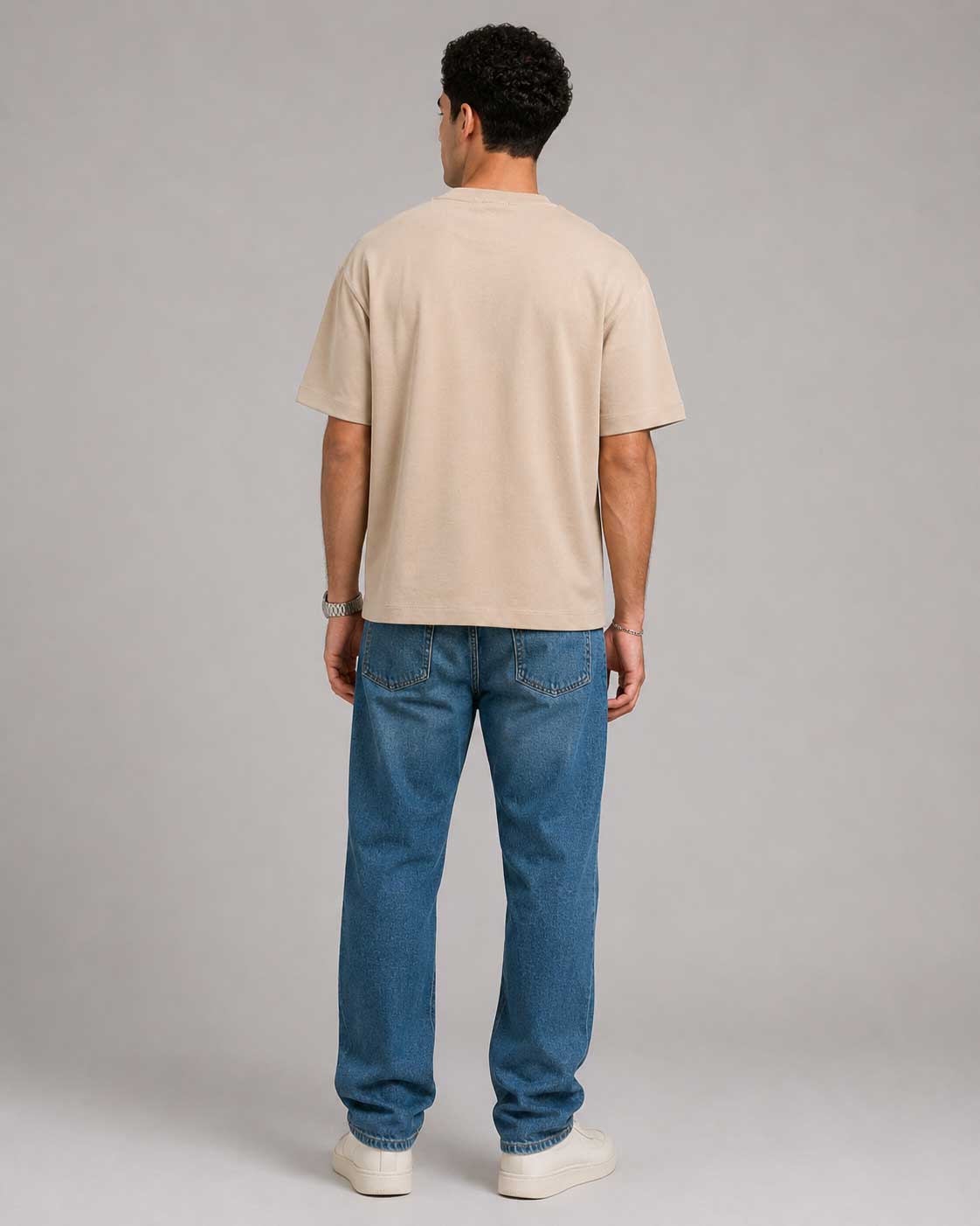 Relaxed Fit T-Shirt – Soft Sand T-shirt CIZARO - Cizaro Jeans