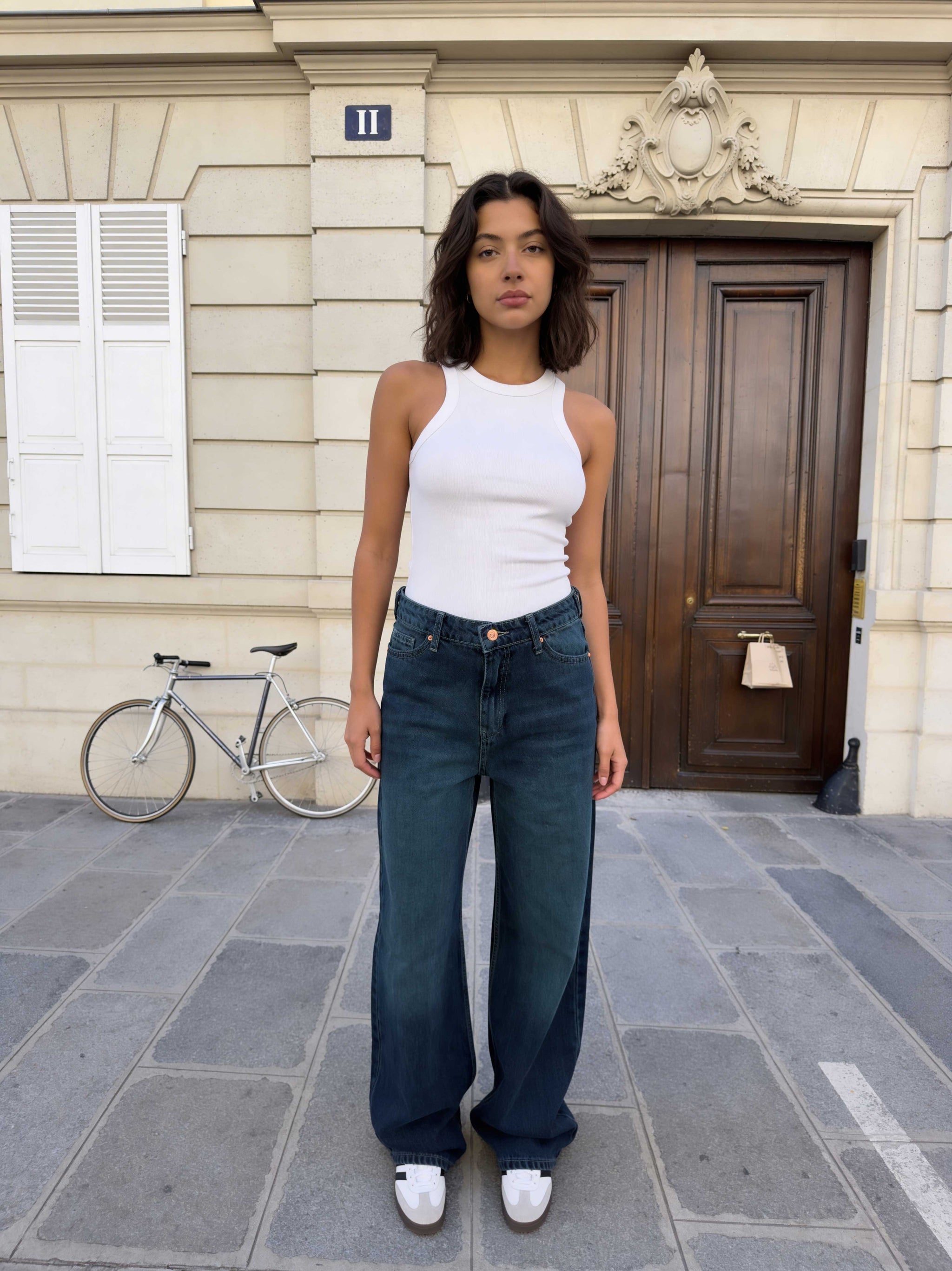 Baggy – High-Waist Flex Waist Deep Vintage Green Jeans Baggy - Flex waist CIZARO - Cizaro Jeans