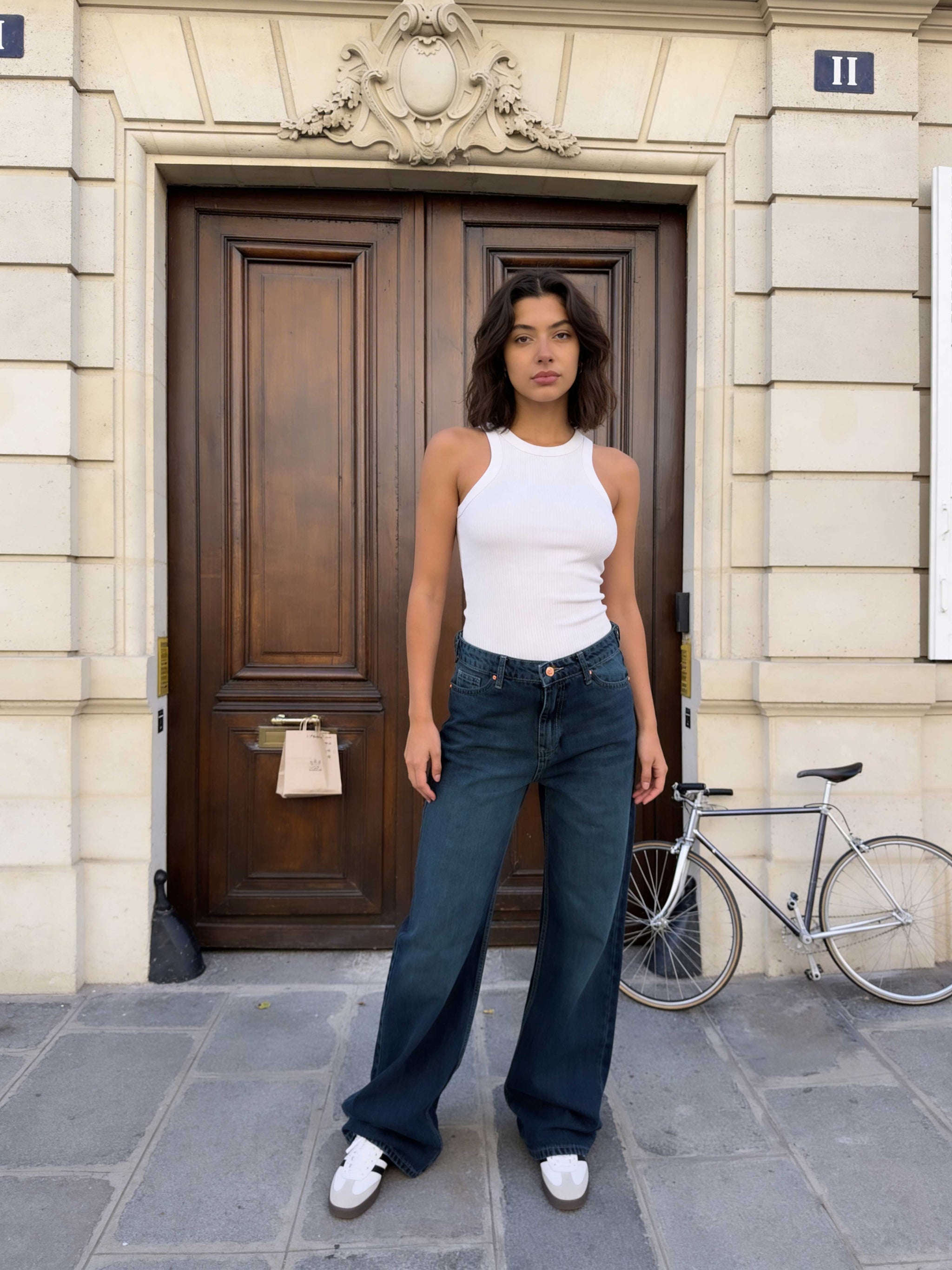 Baggy – High-Waist Flex Waist Deep Vintage Green Jeans Baggy - Flex waist CIZARO - Cizaro Jeans