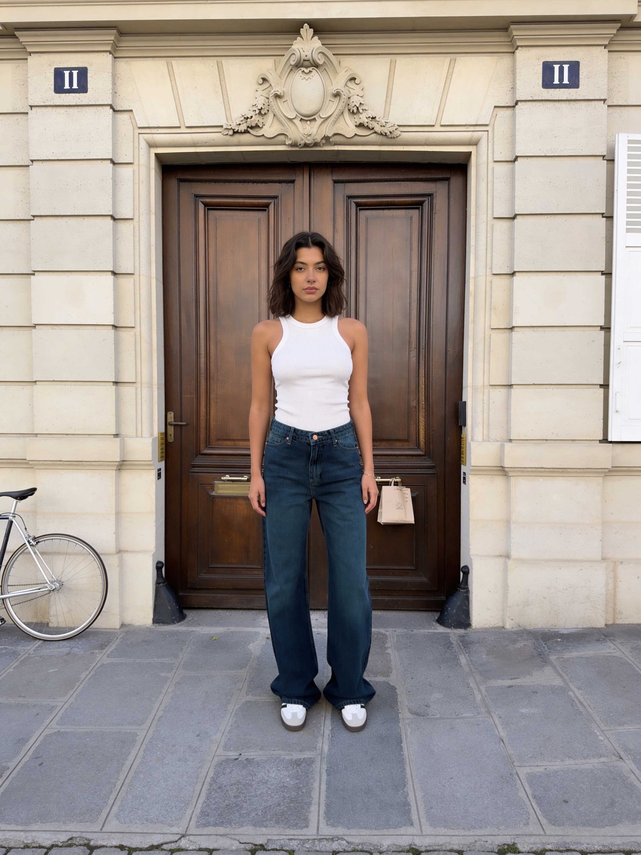 Baggy – High-Waist Flex Waist Deep Vintage Green Jeans Baggy - Flex waist CIZARO - Cizaro Jeans