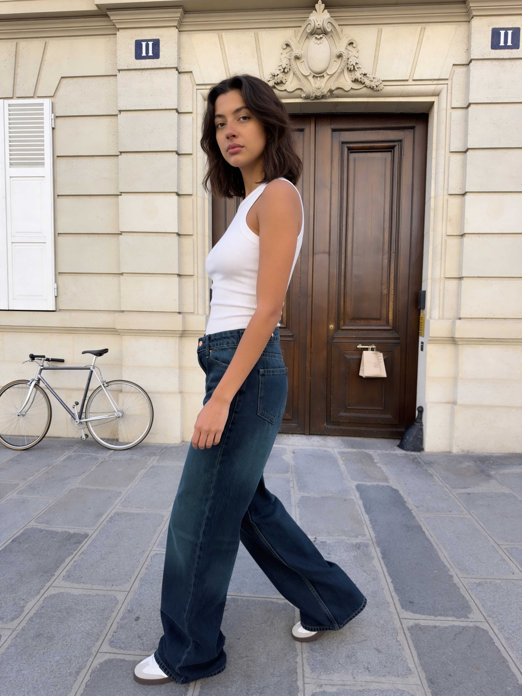 Baggy – High-Waist Flex Waist Deep Vintage Green Jeans Baggy - Flex waist CIZARO - Cizaro Jeans