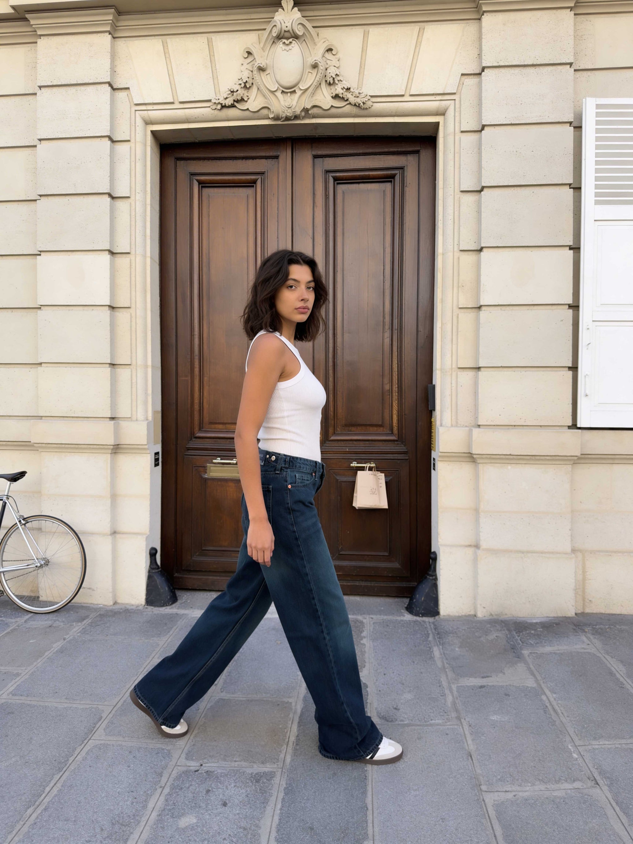 Baggy – High-Waist Flex Waist Deep Vintage Green Jeans Baggy - Flex waist CIZARO - Cizaro Jeans
