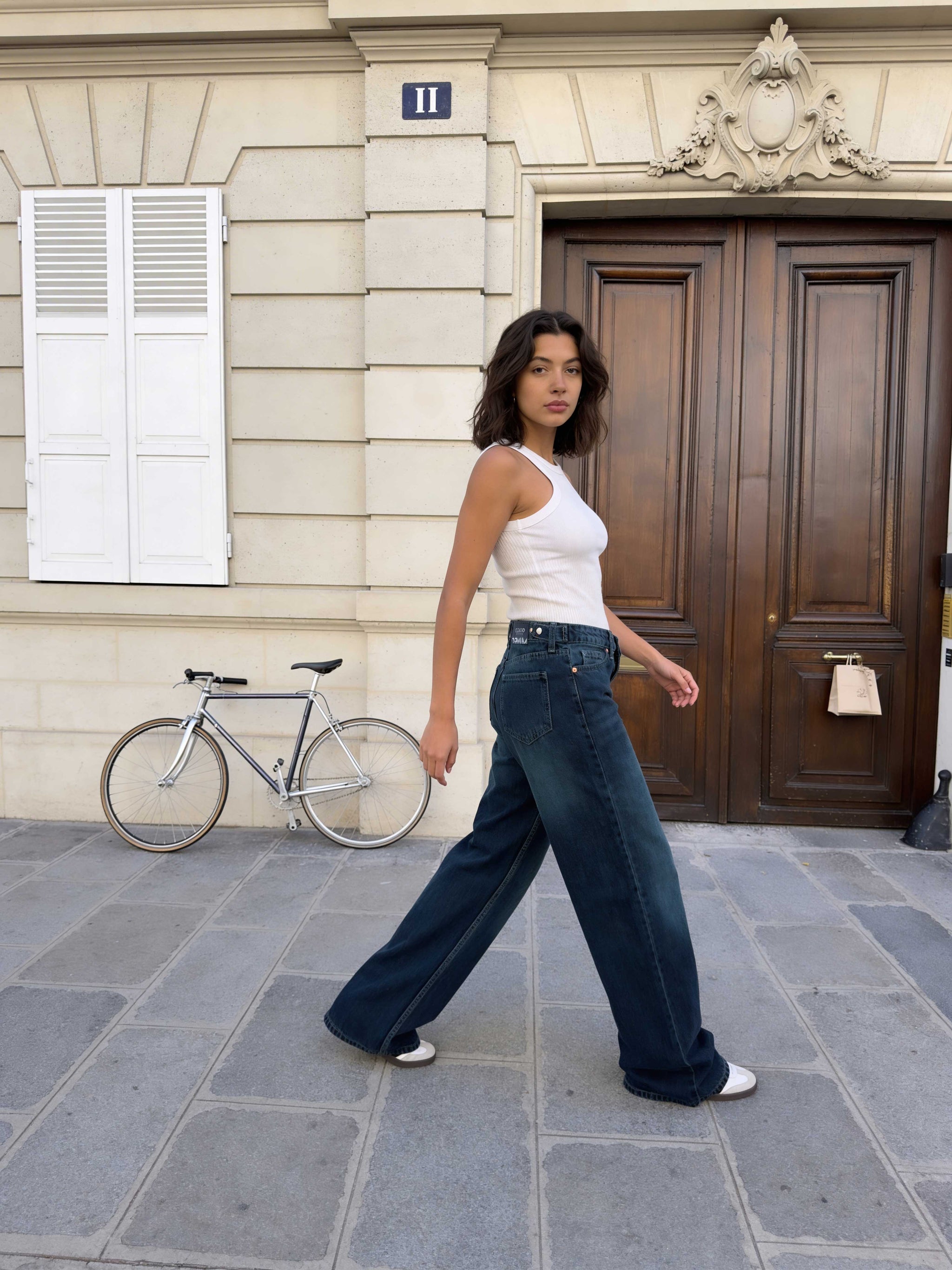 Baggy – High-Waist Flex Waist Deep Vintage Green Jeans Baggy - Flex waist CIZARO - Cizaro Jeans