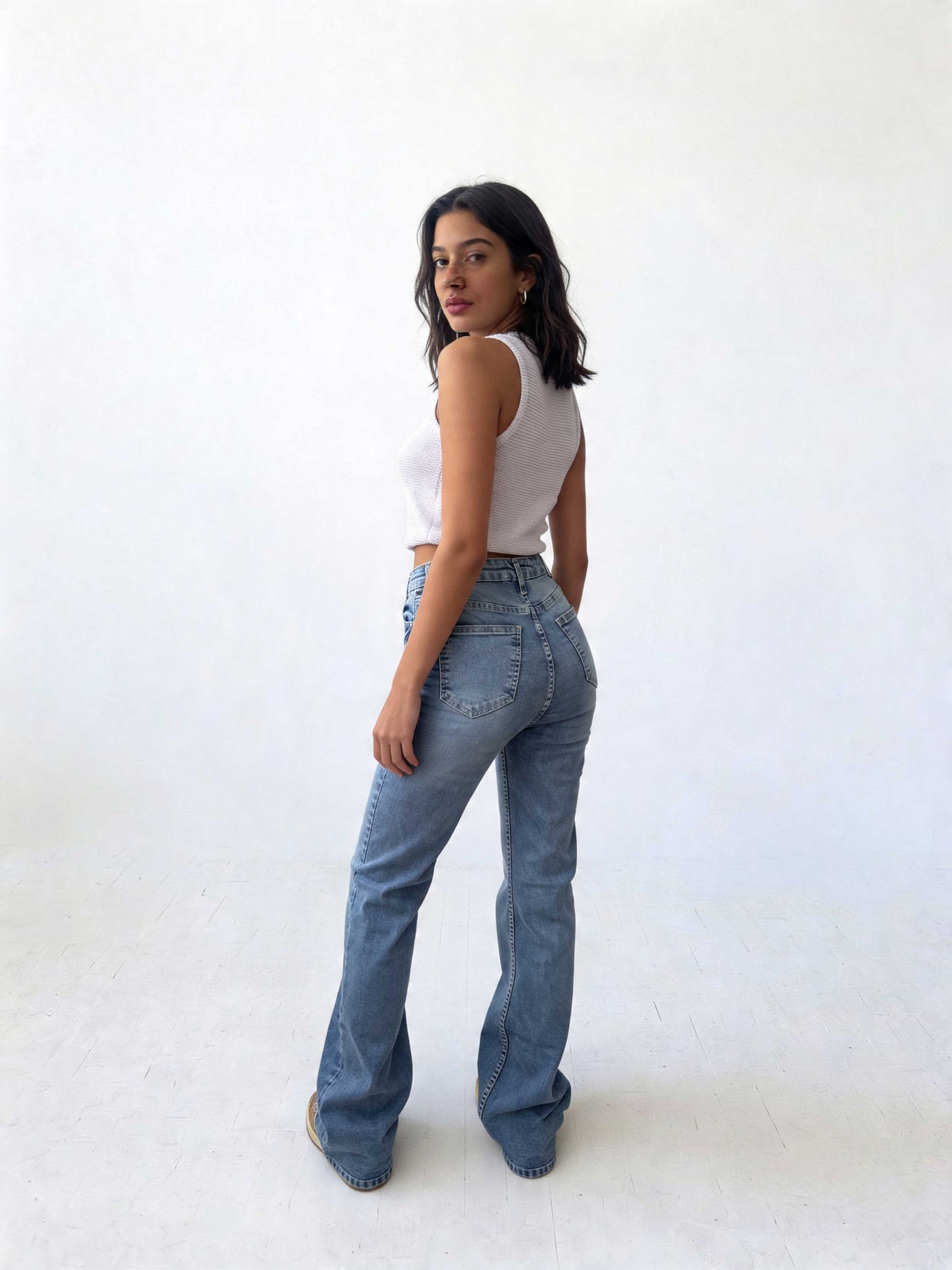 Flare – High-Waist Coastal Washed Blue Jeans Flare CIZARO - Cizaro Jeans