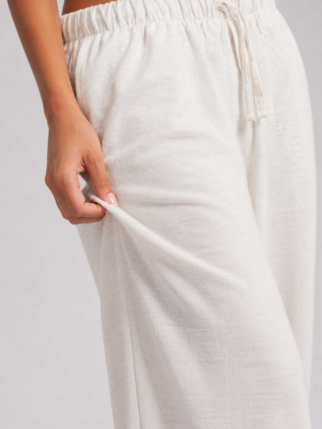 Wide Linen Trousers – Off White Trousers CIZARO - Cizaro Jeans