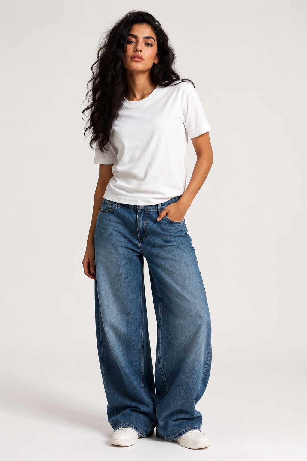 Basic Short sleeve T-shirt – White T shirt CIZARO - Cizaro Jeans