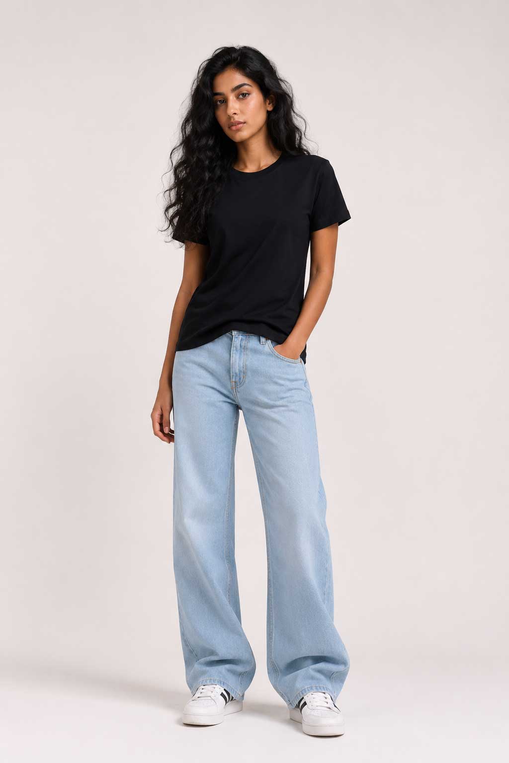 Basic Short sleeve T-shirt – Black T shirt CIZARO - Cizaro Jeans
