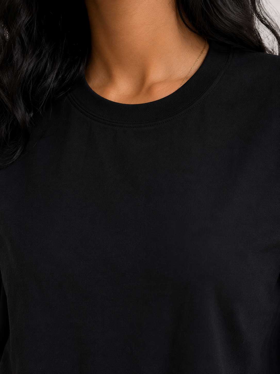 Basic Short sleeve T-shirt – Black T shirt CIZARO - Cizaro Jeans
