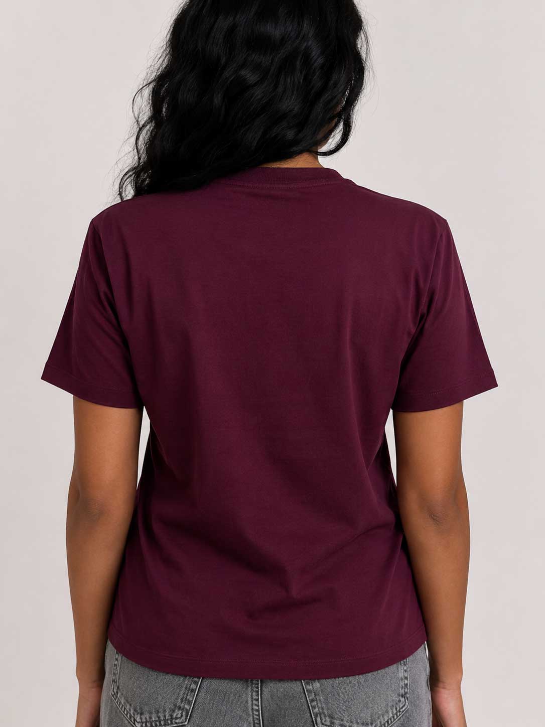 Basic Short sleeve T-shirt – Burgundy t shirt CIZARO - Cizaro Jeans