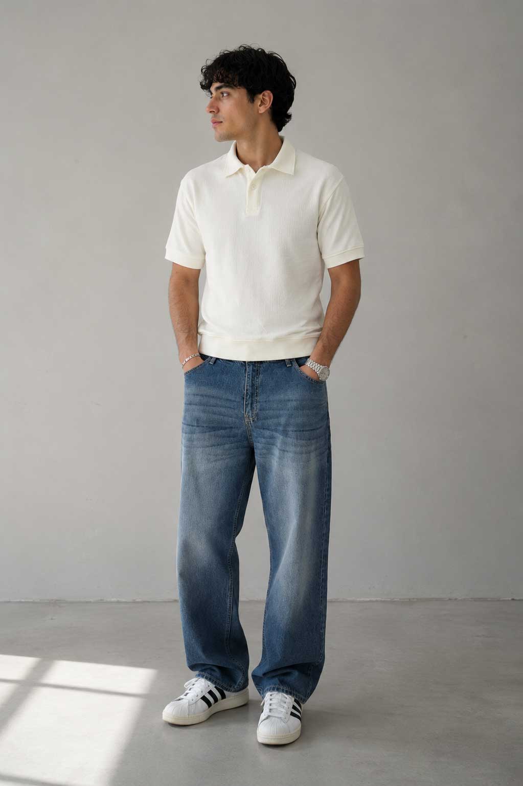 Skater – Mid-Waist Vintage Blue Jeans Skater CIZARO - Cizaro Jeans