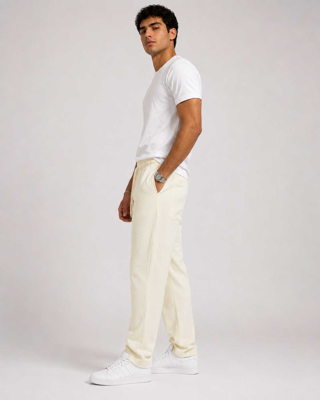 Straight-Leg Sweatpants – Soft Sand Sweatpants CIZARO - Cizaro Jeans