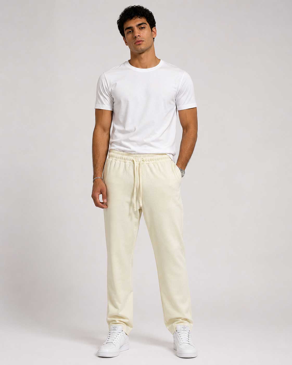 Straight-Leg Sweatpants – Soft Sand Sweatpants CIZARO - Cizaro Jeans