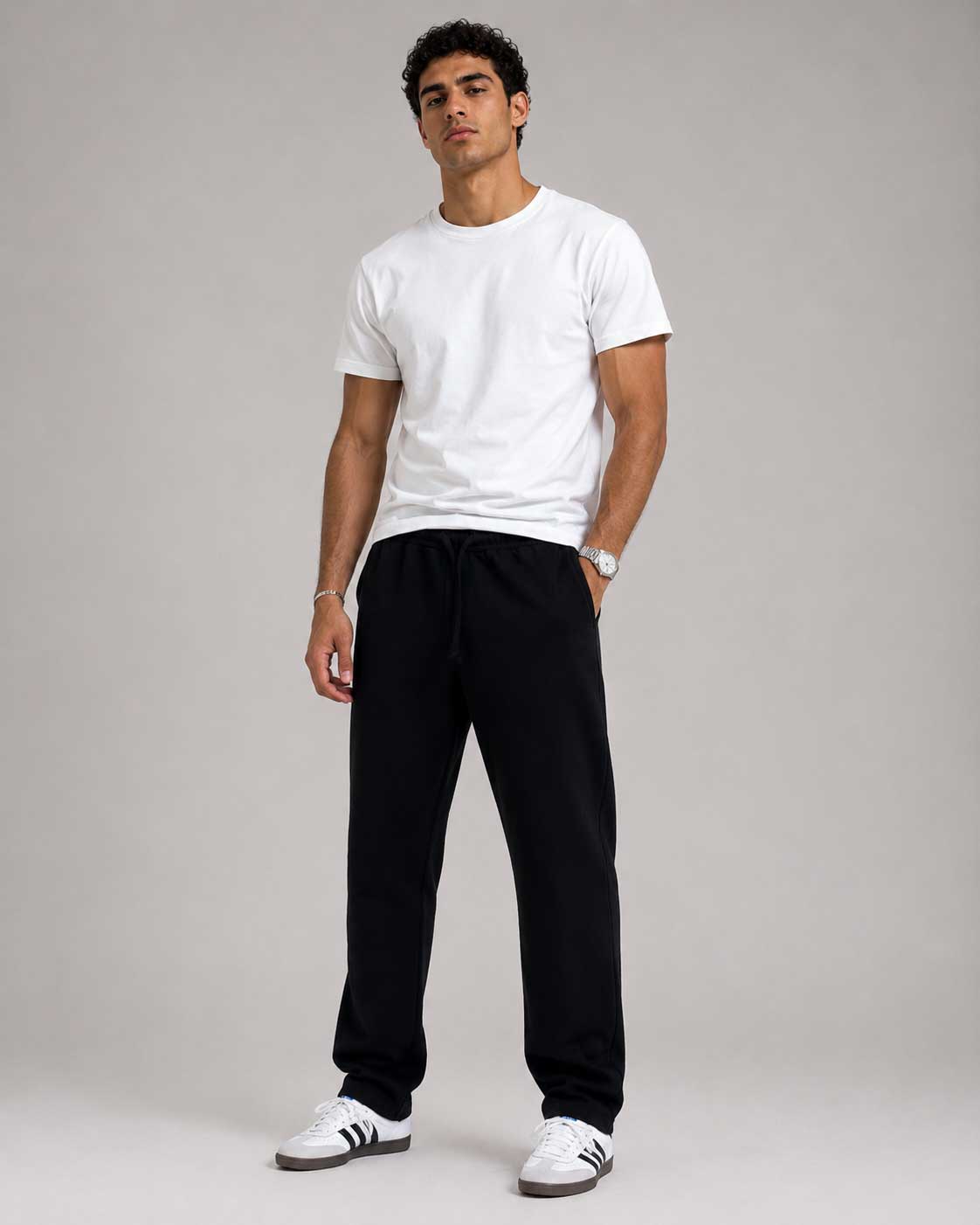 Straight-Leg Sweatpants – Black Sweatpants CIZARO - Cizaro Jeans