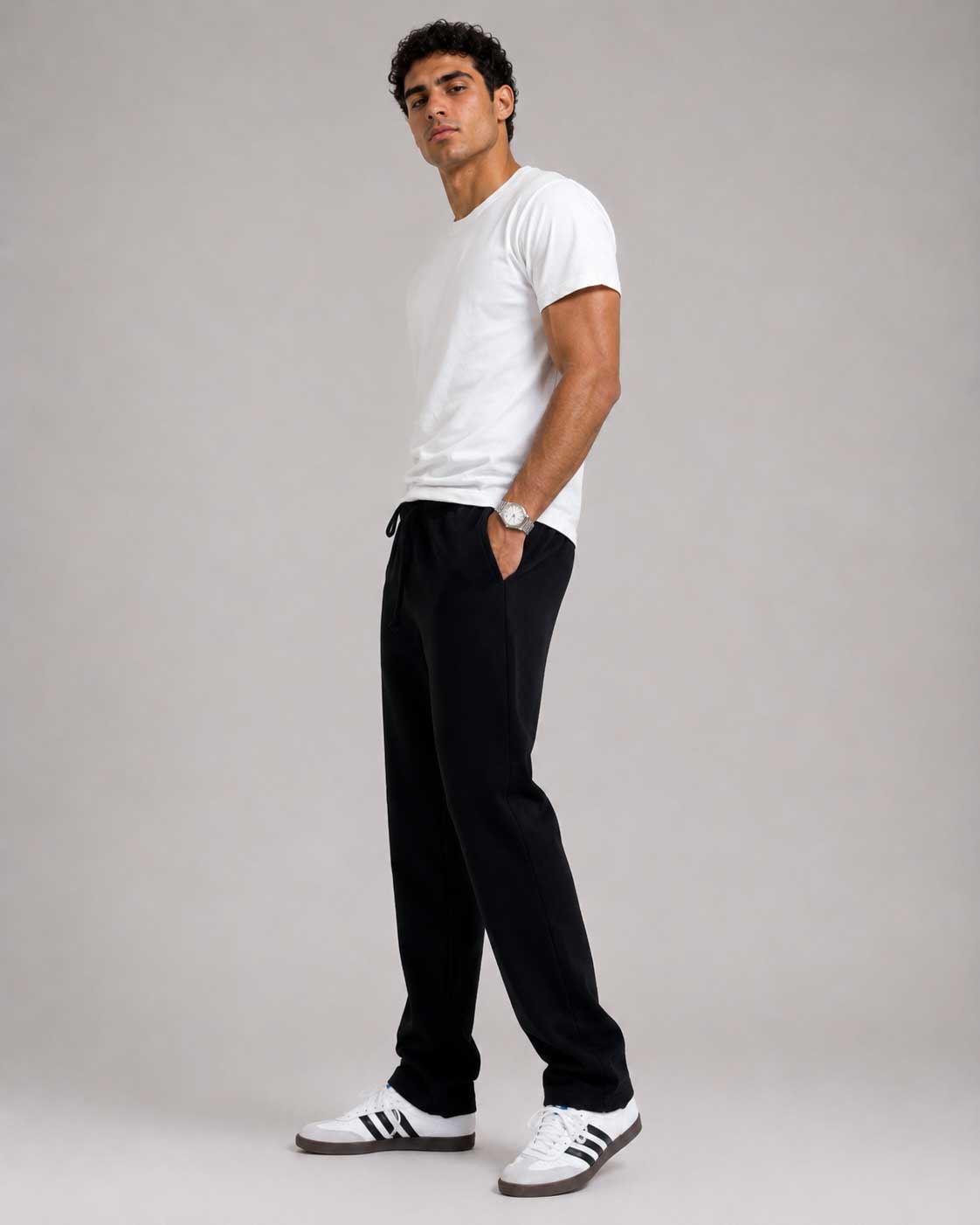 Straight-Leg Sweatpants – Black Sweatpants CIZARO - Cizaro Jeans