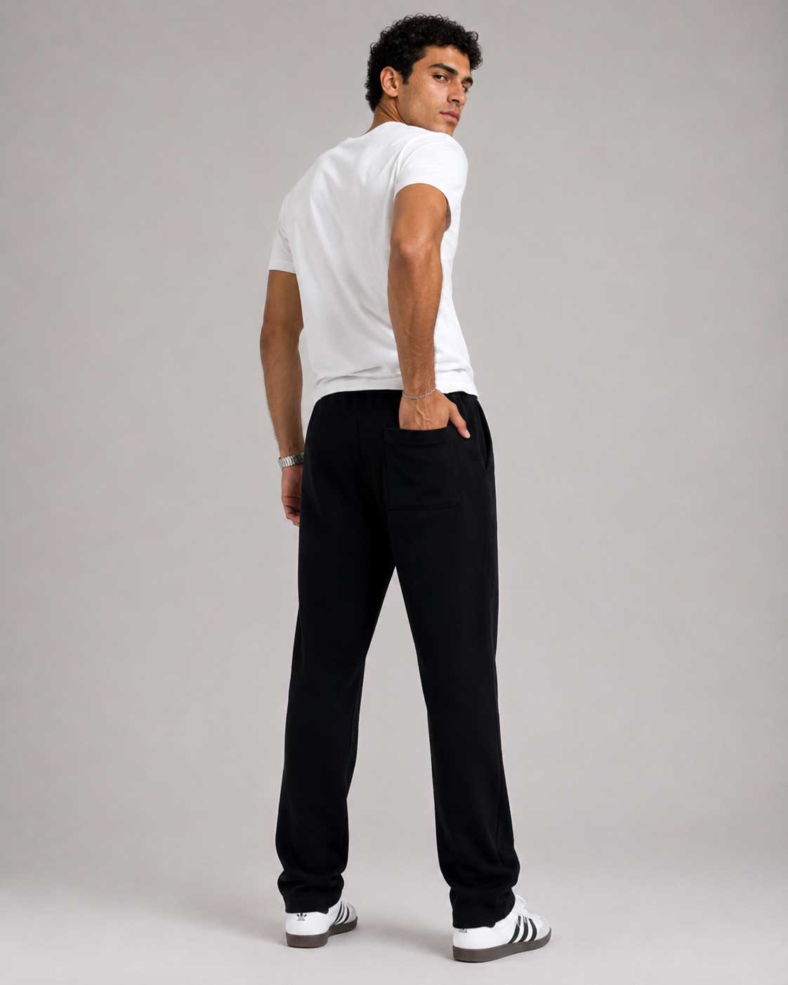 Straight-Leg Sweatpants – Black Sweatpants CIZARO - Cizaro Jeans