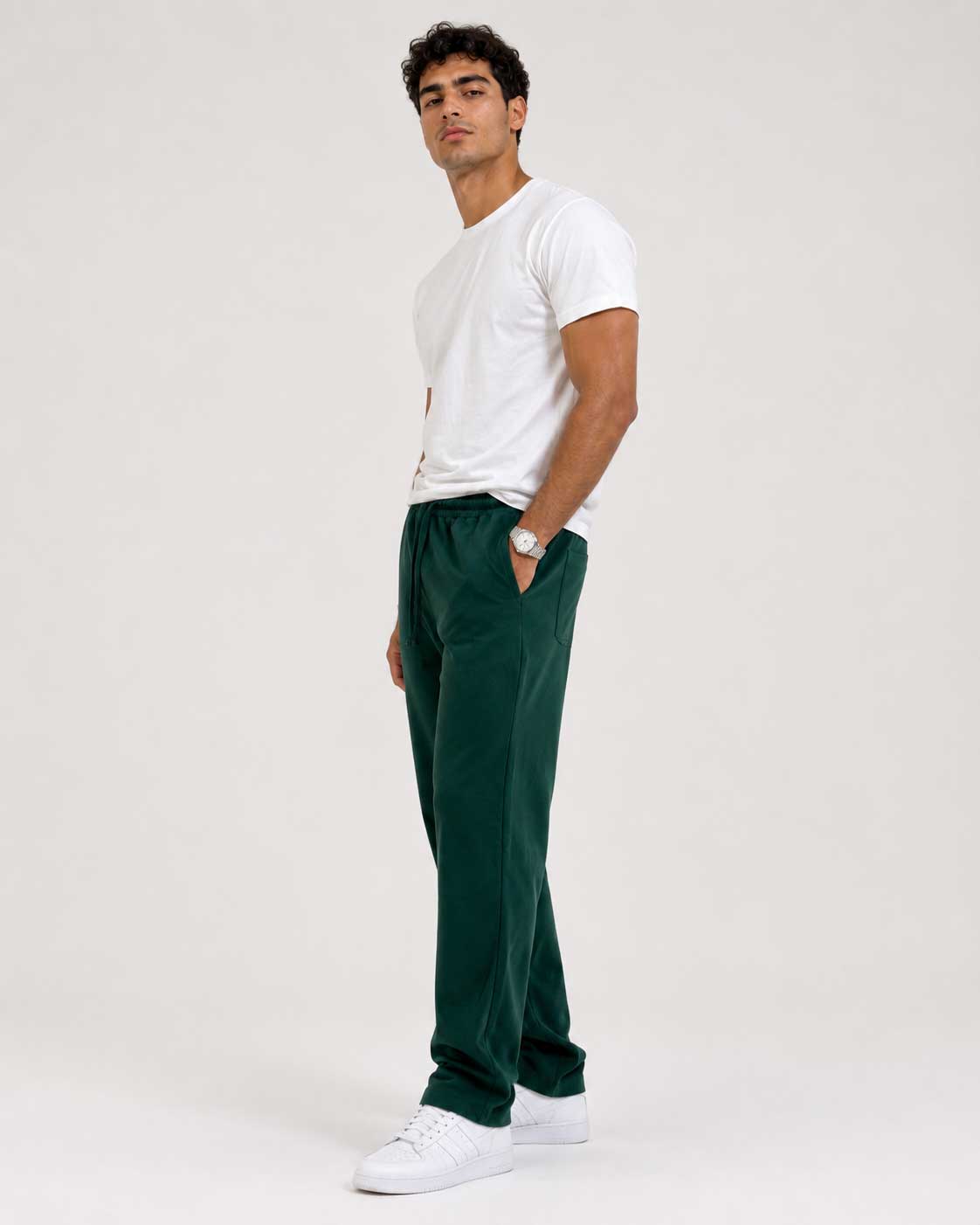 Straight-Leg Sweatpants – Olive Sweatpants CIZARO - Cizaro Jeans