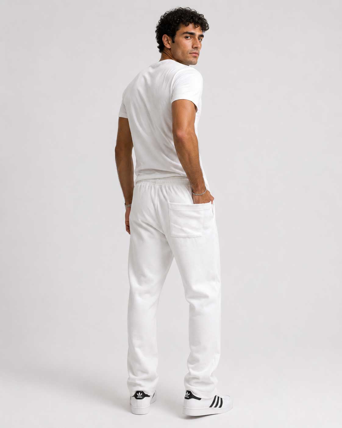 Straight-Leg Sweatpants – White Sweatpants CIZARO - Cizaro Jeans