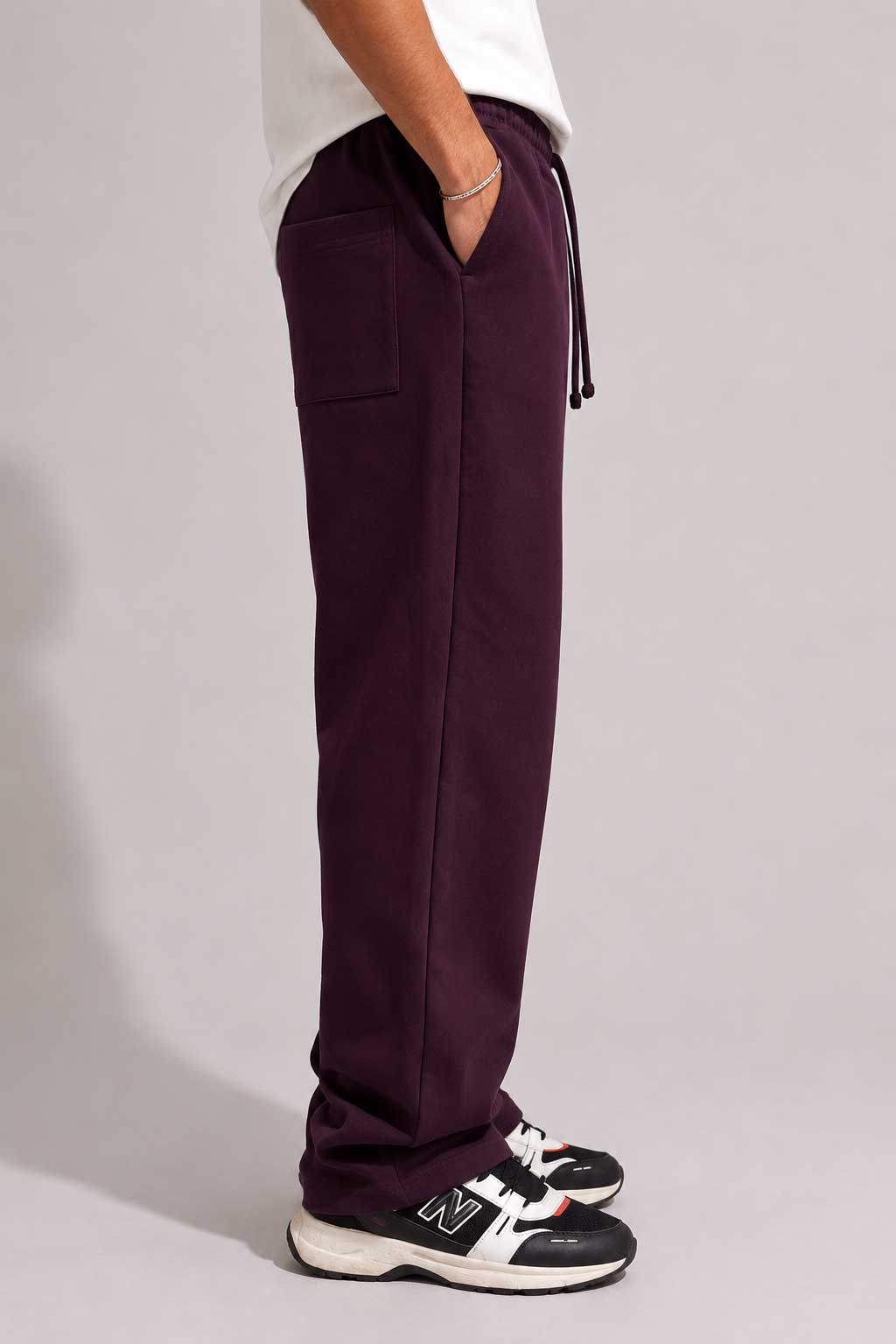 Straight-Leg Sweatpants – Burgundy Sweatpants CIZARO - Cizaro Jeans