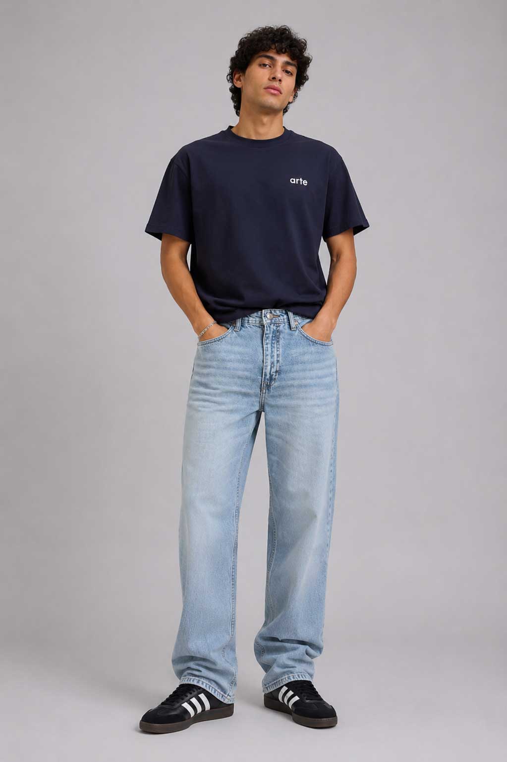 Straight Powder Blue Jeans Straight CIZARO - Cizaro Jeans