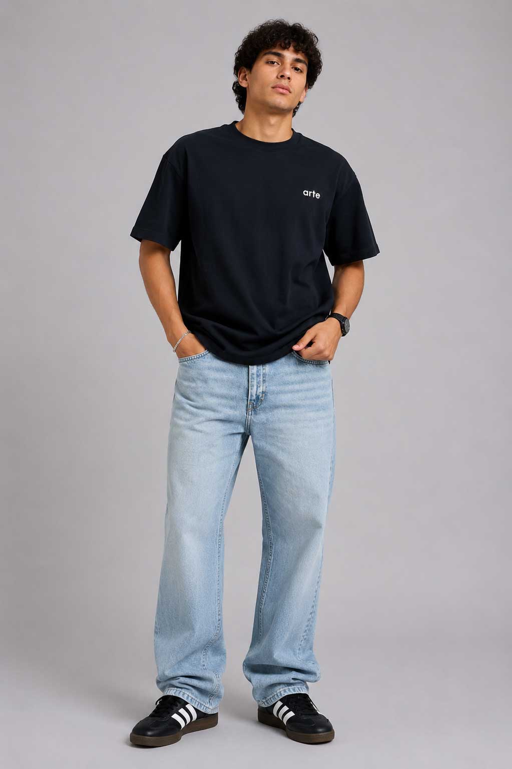 Straight Powder Blue Jeans Straight CIZARO - Cizaro Jeans