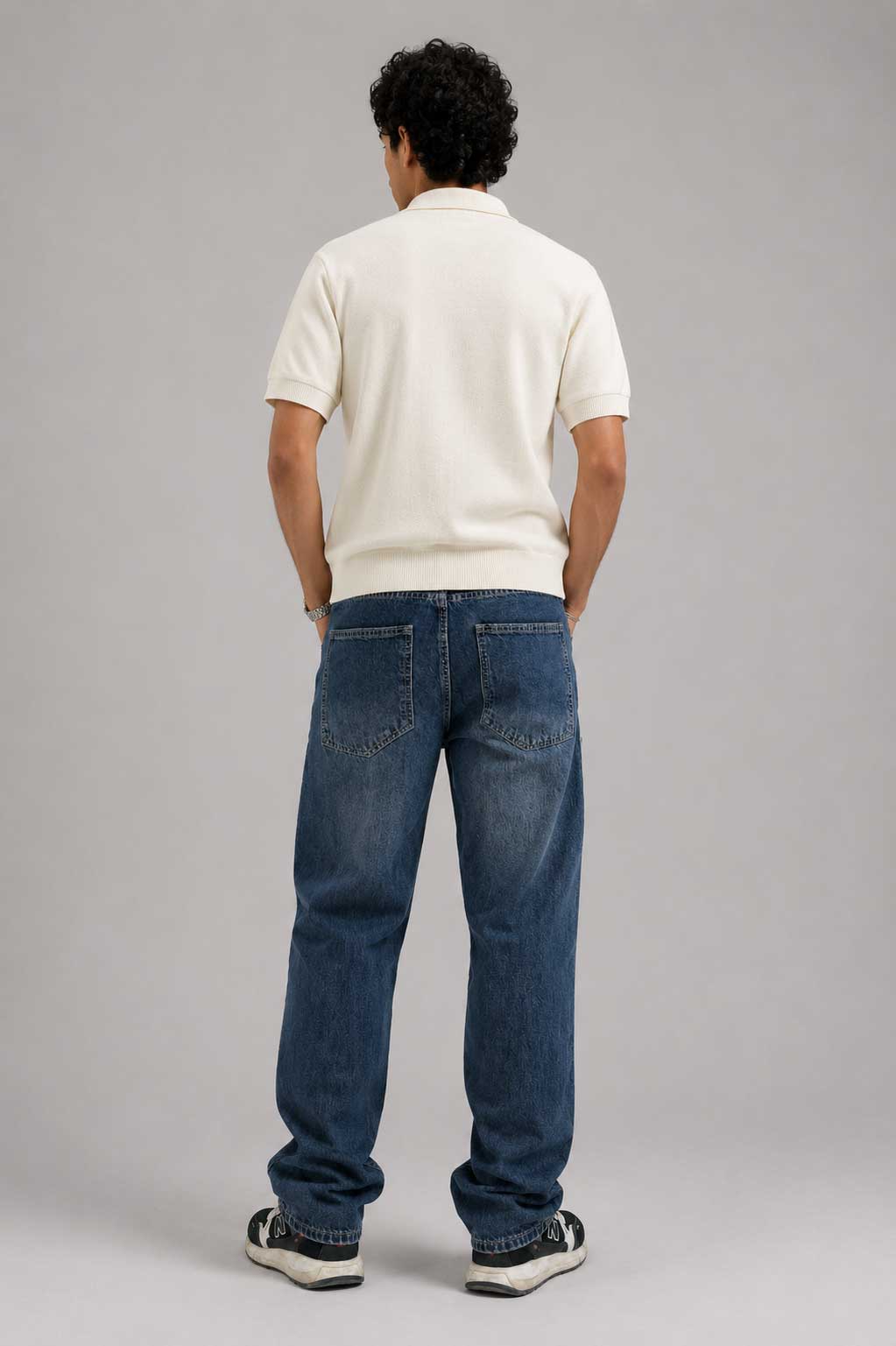 Straight Fit Mid Vintage Blue Jeans Straight CIZARO - Cizaro Jeans