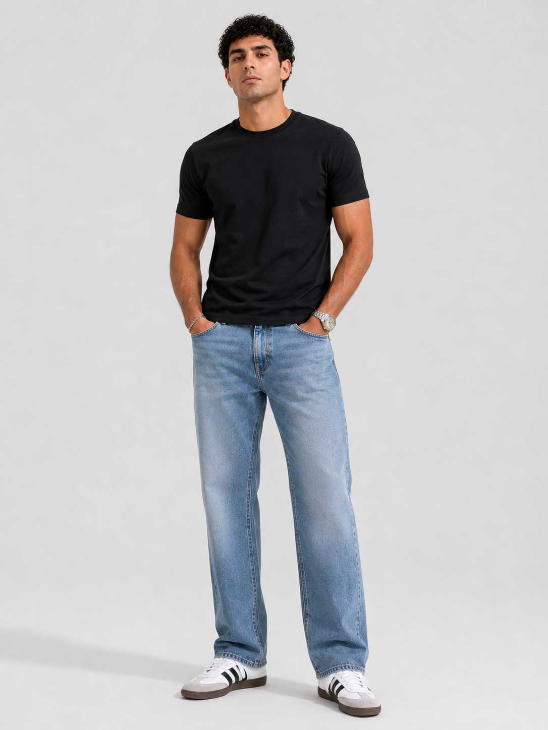 Slim Fit T-Shirt – Black T-shirt CIZARO - Cizaro Jeans
