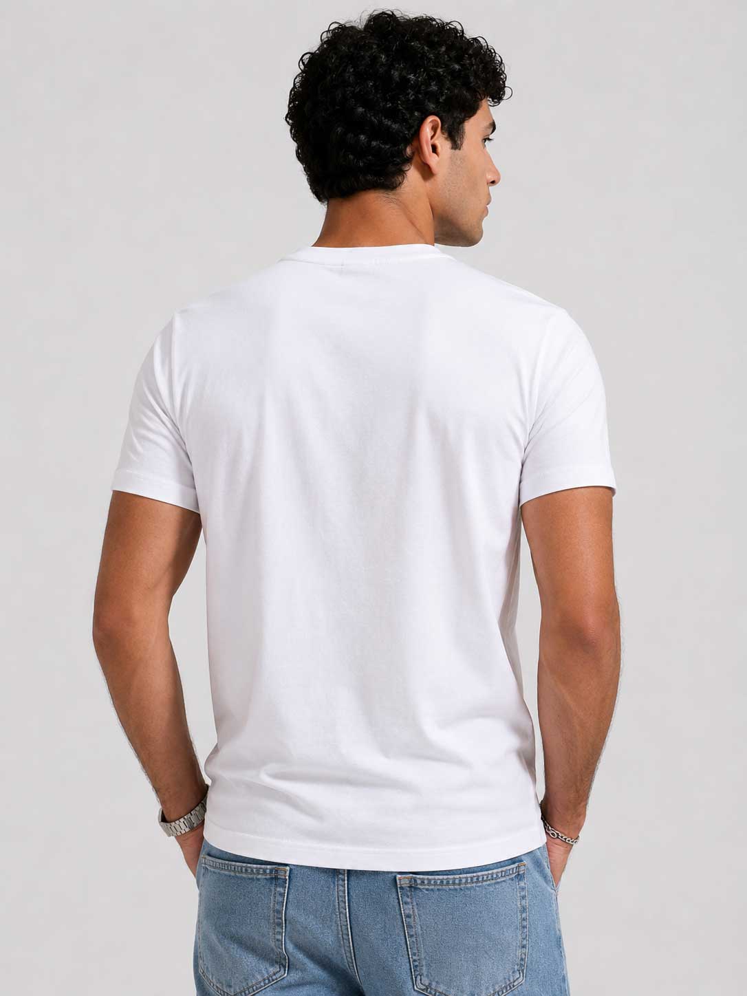 Slim Fit T-Shirt – White T-shirt CIZARO - Cizaro Jeans