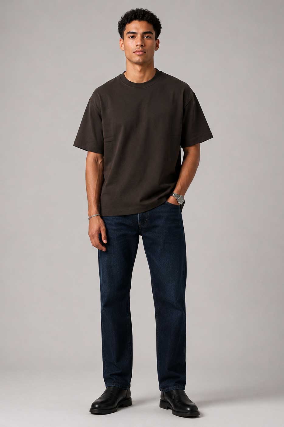 Relaxed Fit T-Shirt | Brown T-shirt CIZARO - Cizaro Jeans