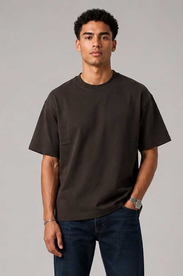 Relaxed Fit T-Shirt | Brown T-shirt CIZARO - Cizaro Jeans