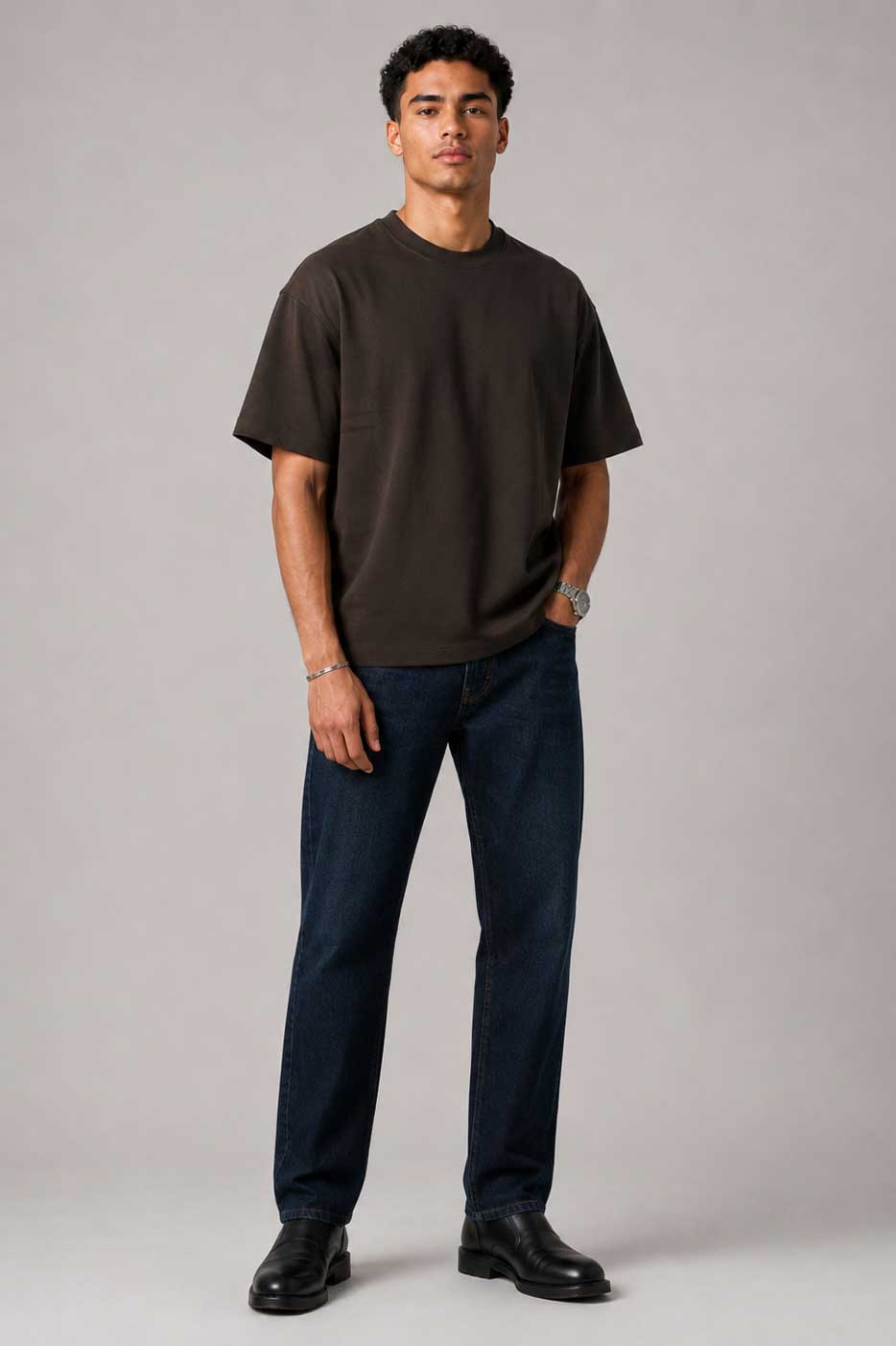 Relaxed Fit T-Shirt | Brown T-shirt CIZARO - Cizaro Jeans
