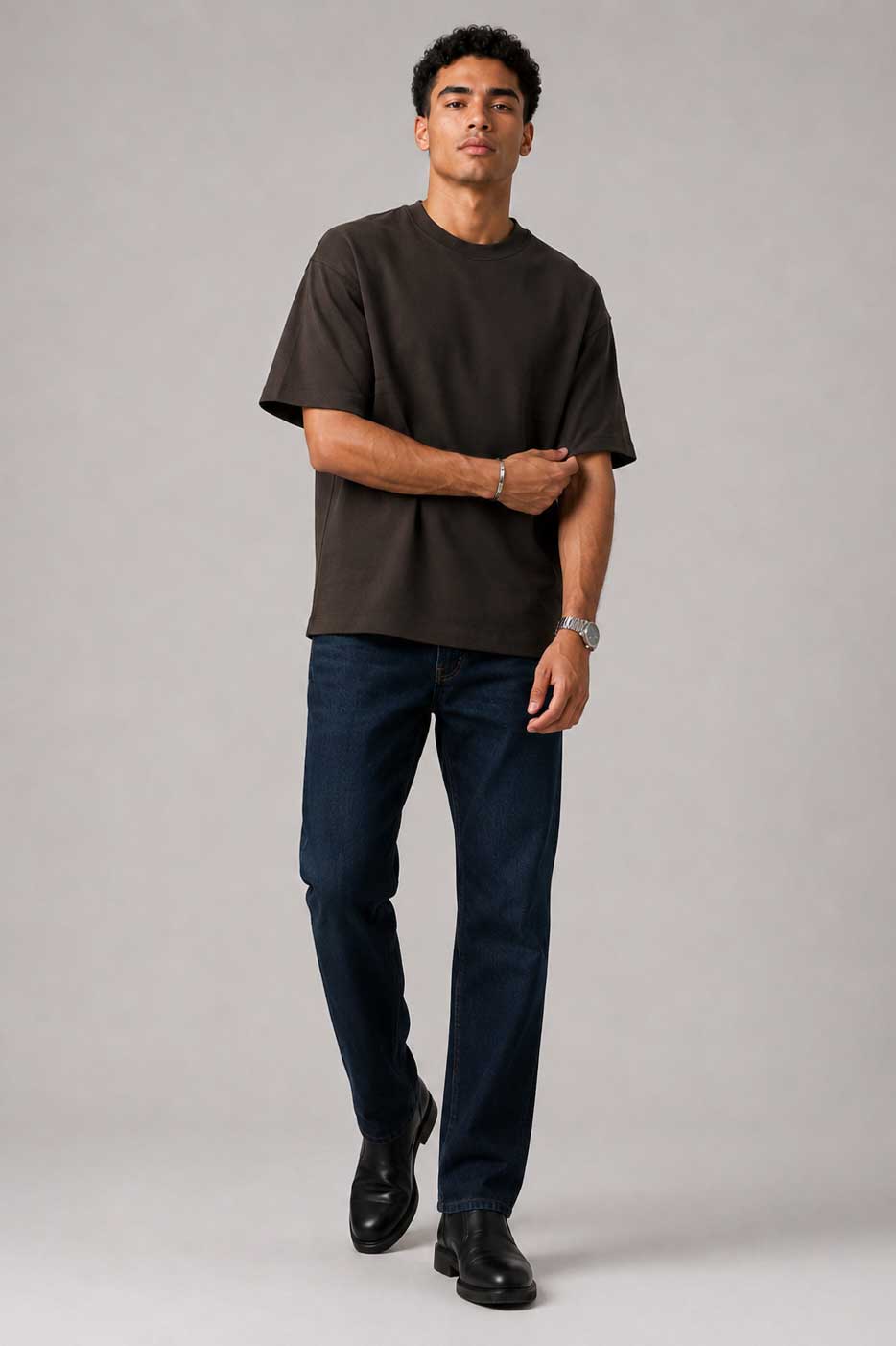 Relaxed Fit T-Shirt | Brown T-shirt CIZARO - Cizaro Jeans