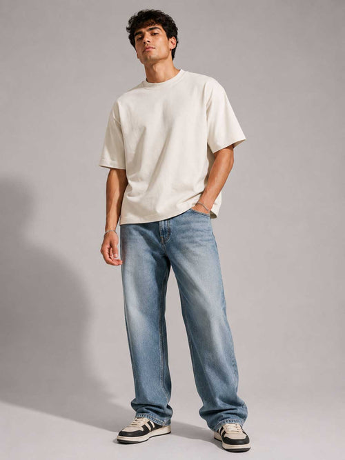 Relaxed Fit T-Shirt – Soft Sand T-shirt CIZARO - Cizaro Jeans