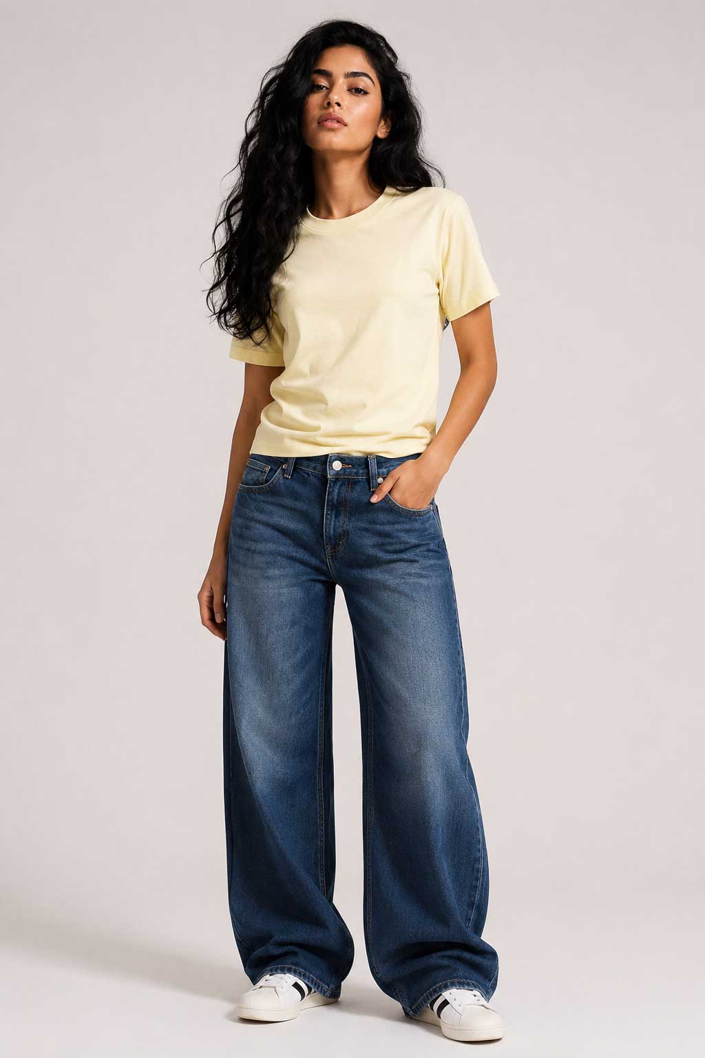 Basic Short sleeve T-shirt – Butter Yellow T shirt CIZARO - Cizaro Jeans