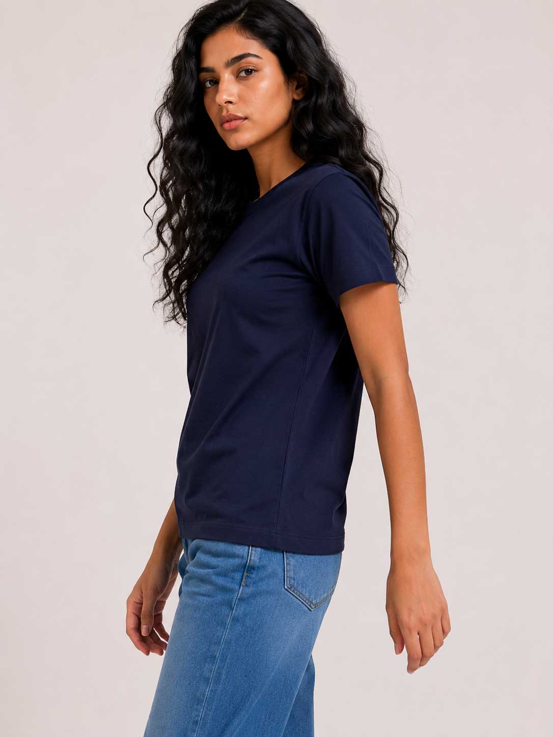 Basic Short sleeve T-shirt – Navy Blue T shirt CIZARO - Cizaro Jeans