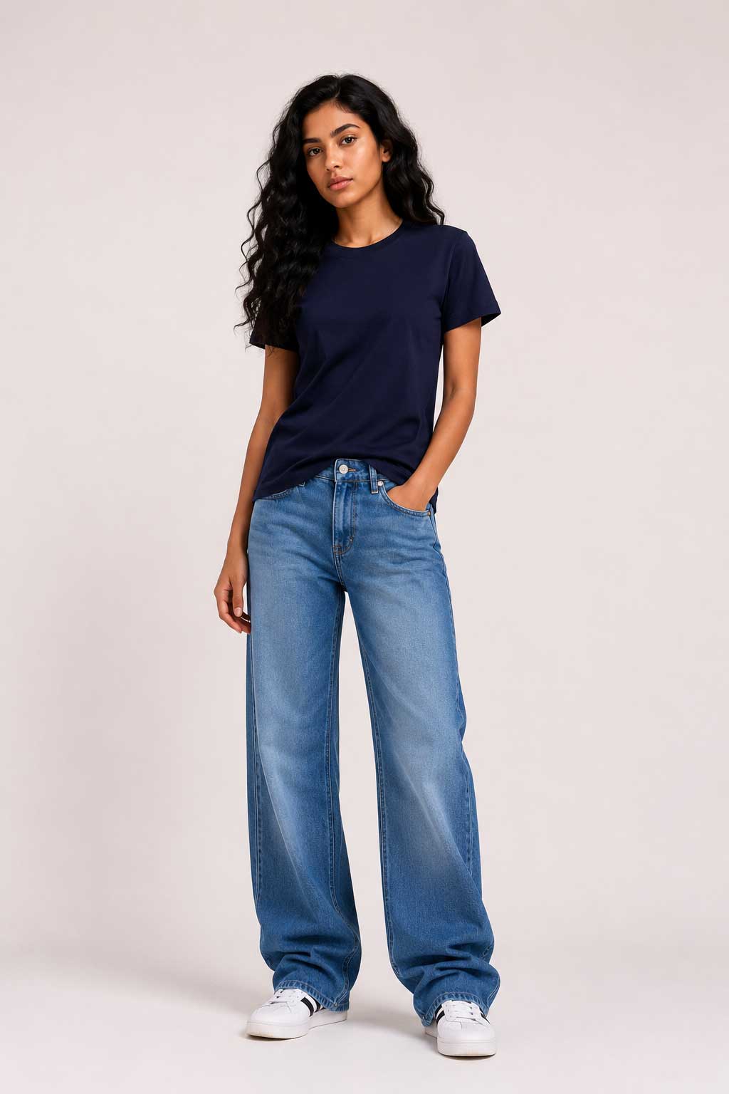 Basic Short sleeve T-shirt – Navy Blue T shirt CIZARO - Cizaro Jeans