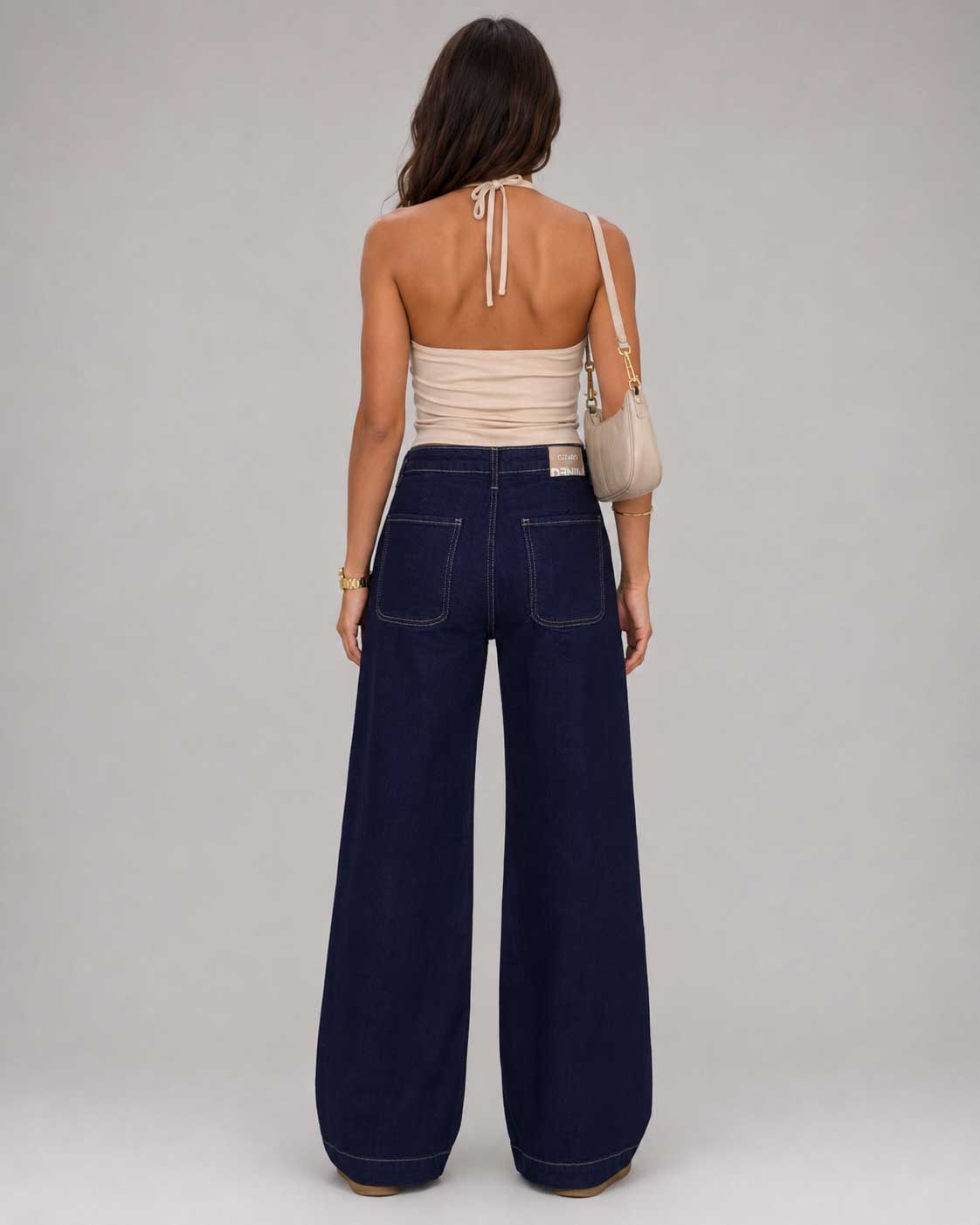 Wide Leg High Waist Raw Denim Jeans Wide-leg CIZARO - Cizaro Jeans