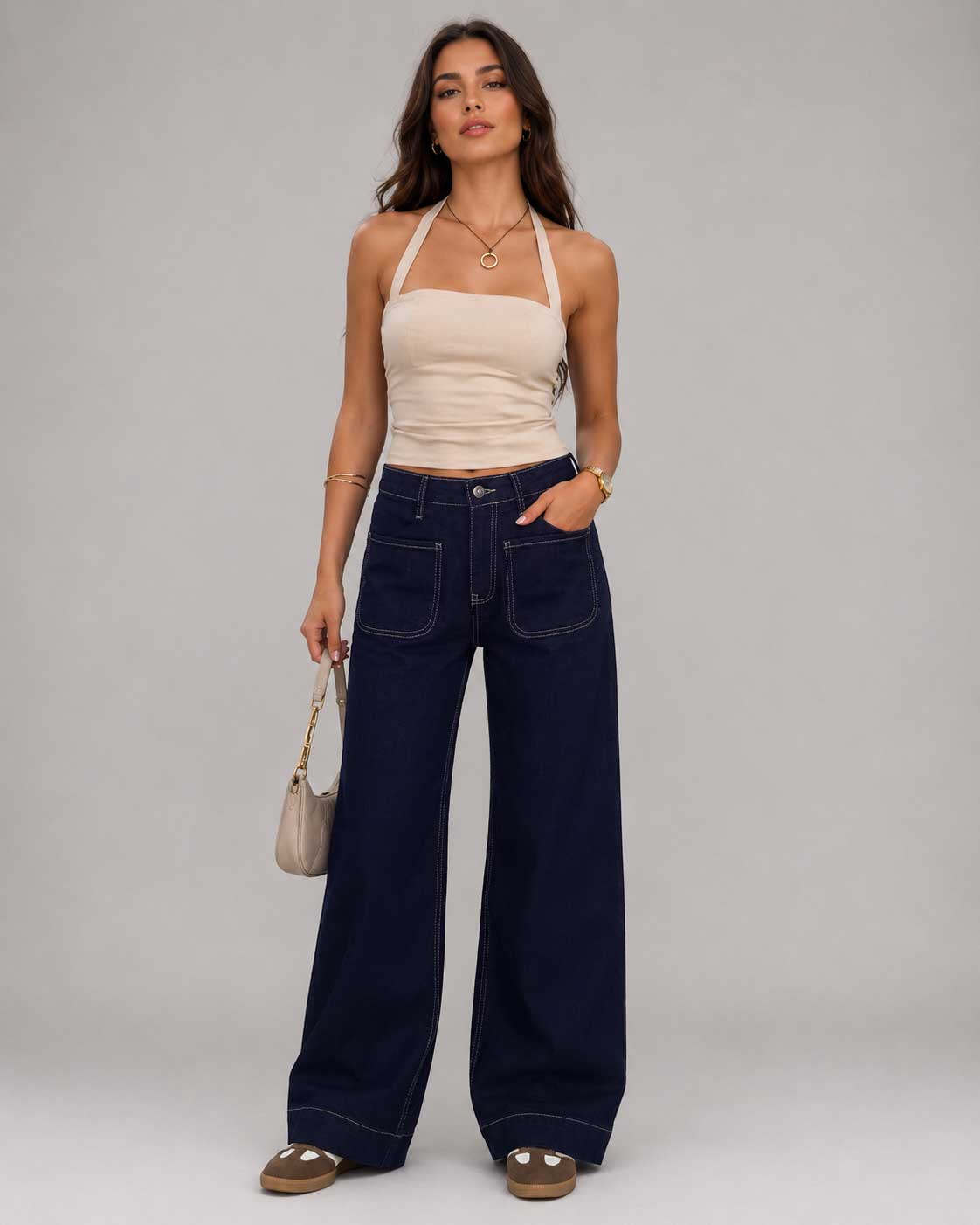 Wide Leg High Waist Raw Denim Jeans Wide-leg CIZARO - Cizaro Jeans