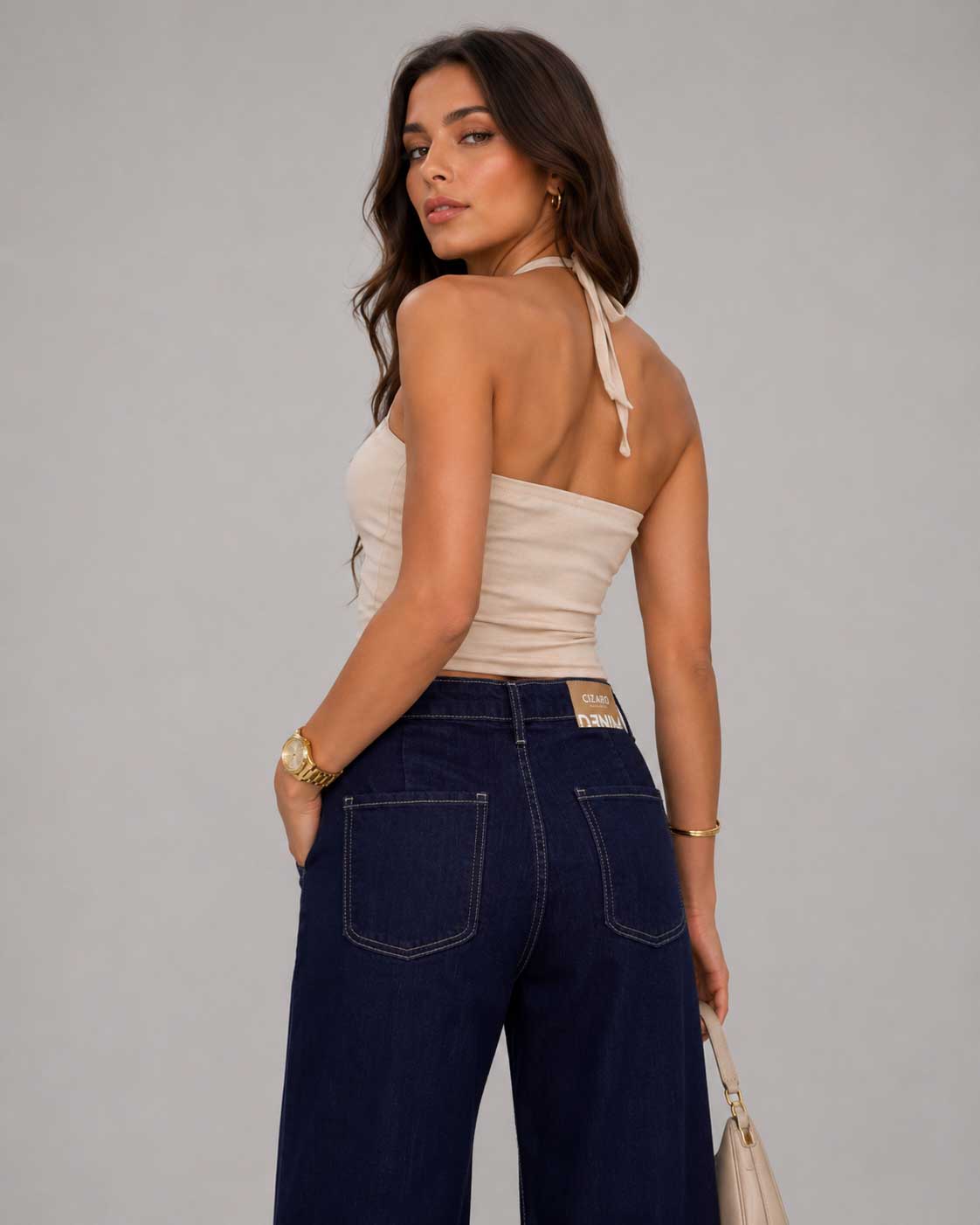 Wide Leg High Waist Raw Denim Jeans Wide-leg CIZARO - Cizaro Jeans