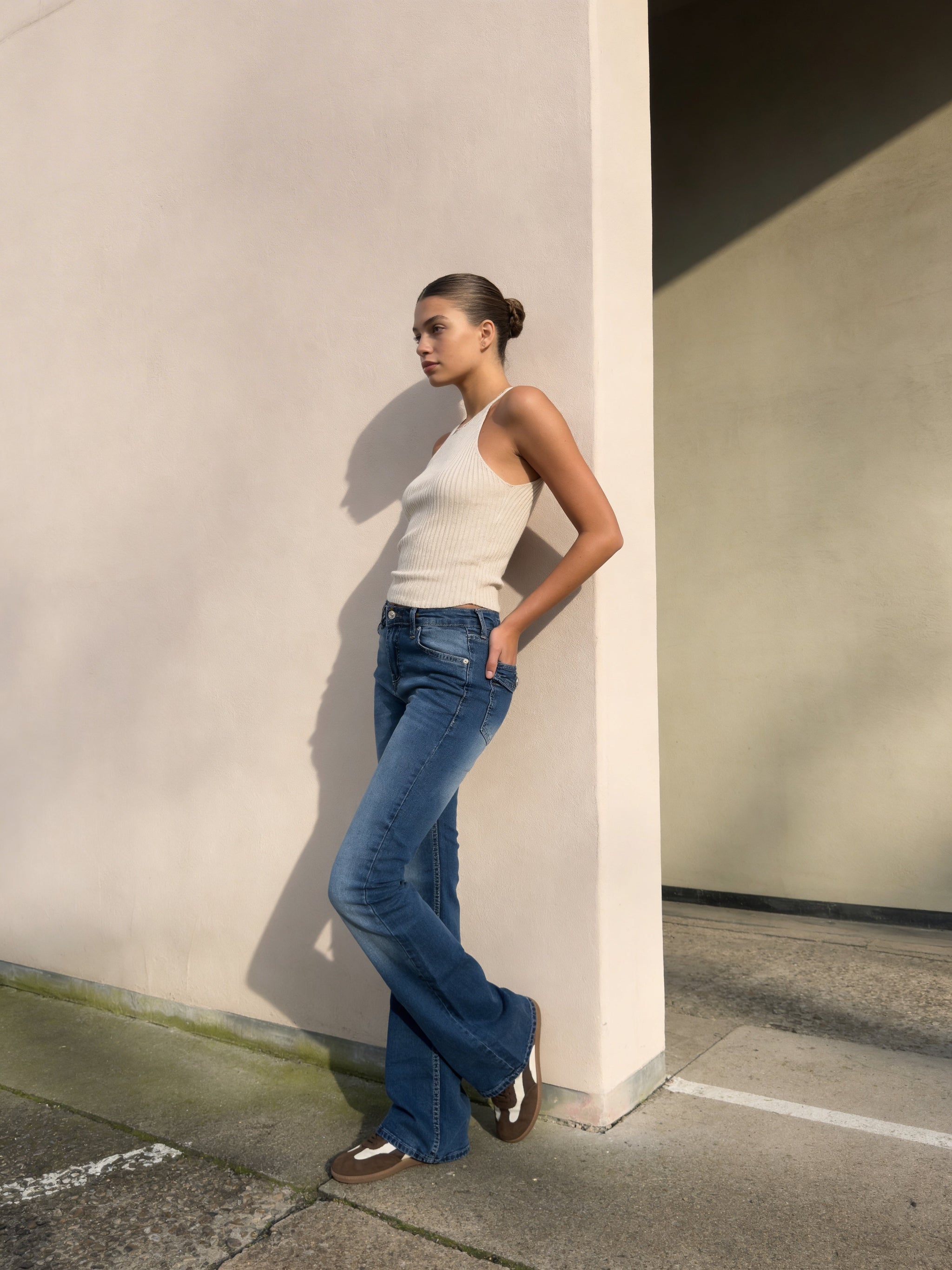 Flare Flap pocket , low waist Marine Blue jeans Flare CIZARO - Cizaro Jeans